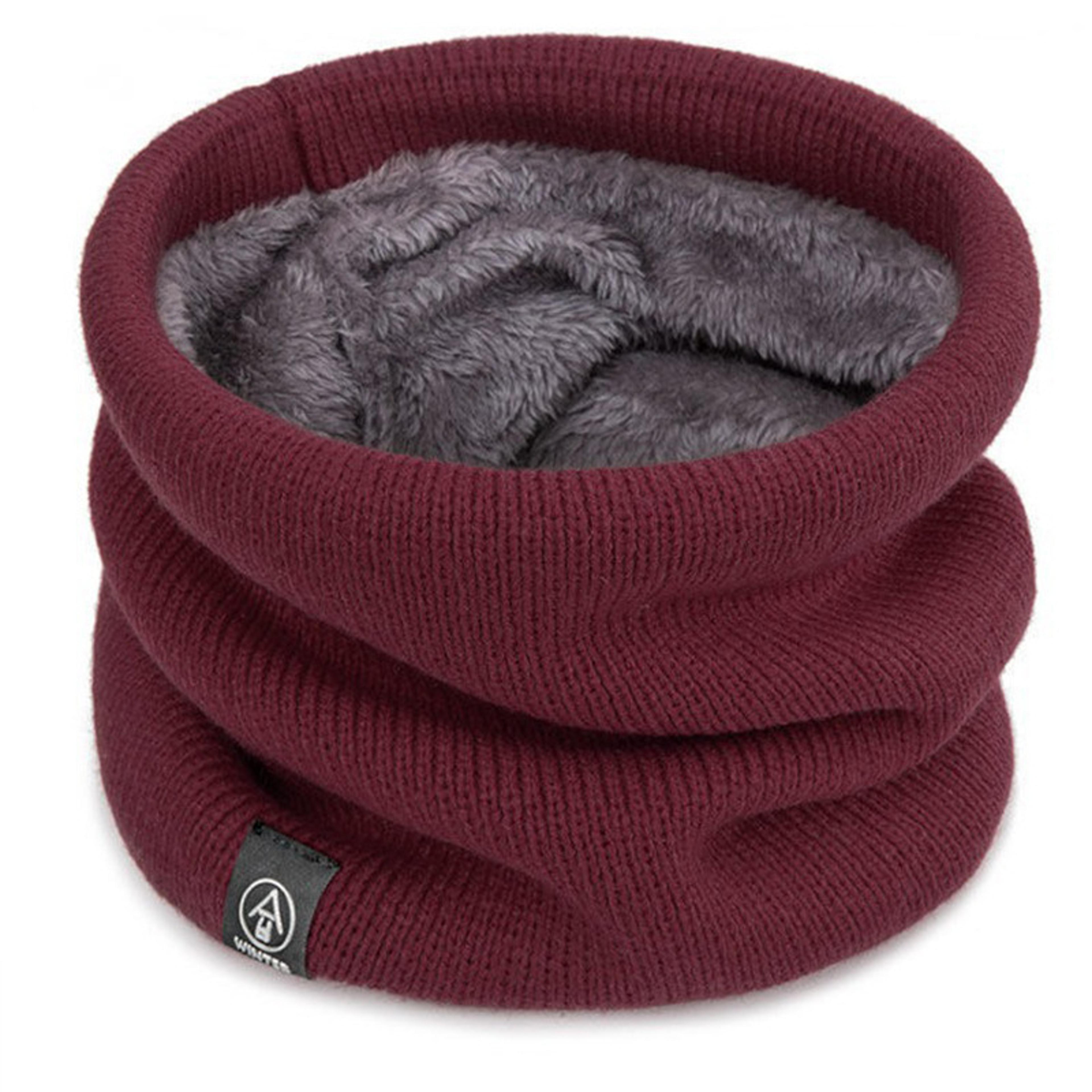 Warm Knitted Scarf With Thickened Plush Windproof Neck Gaiter For Cold Weather Sports  Ski  Running 4