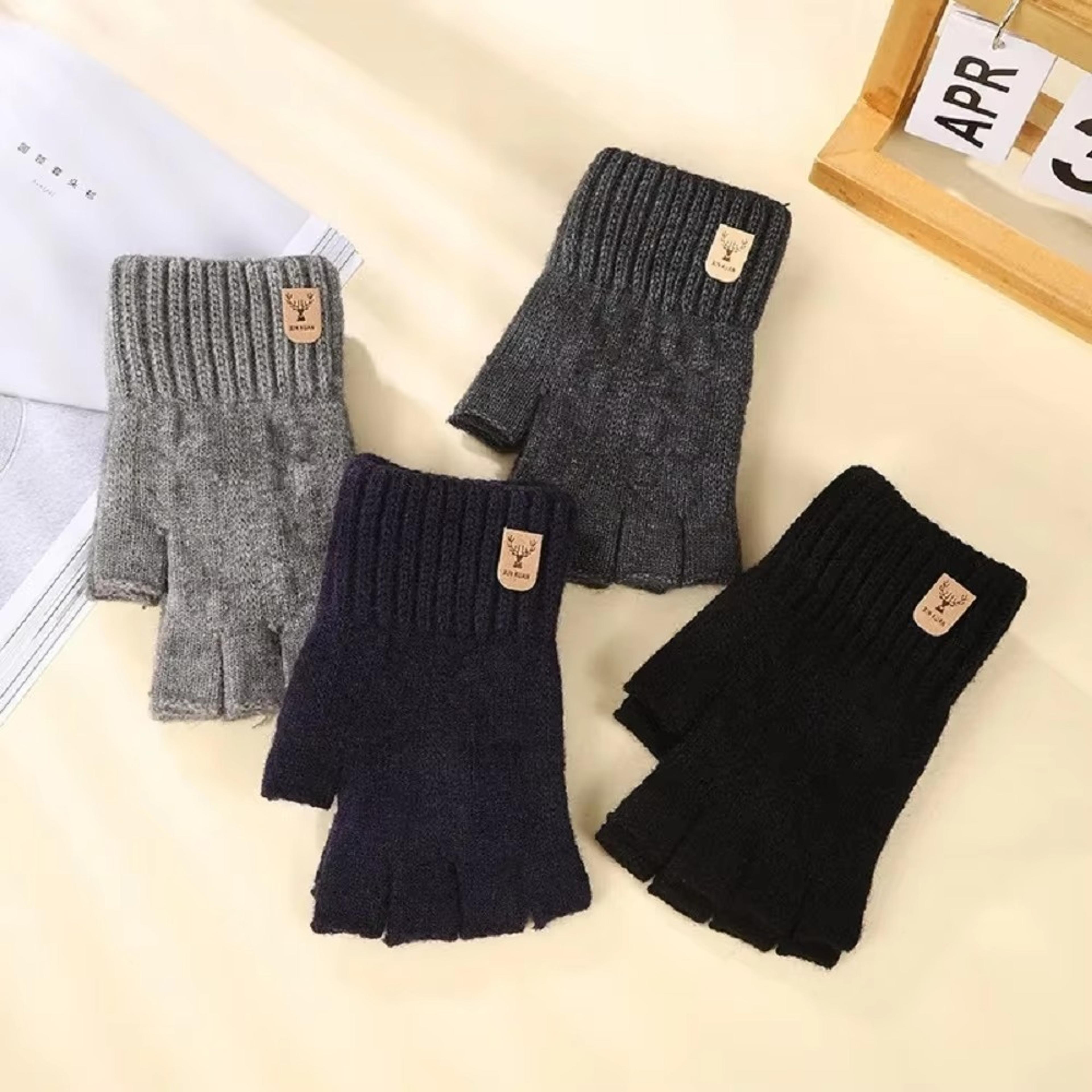 Winter Half Finger Alpaca Wool Gloves For Office Cycling  Driving 1