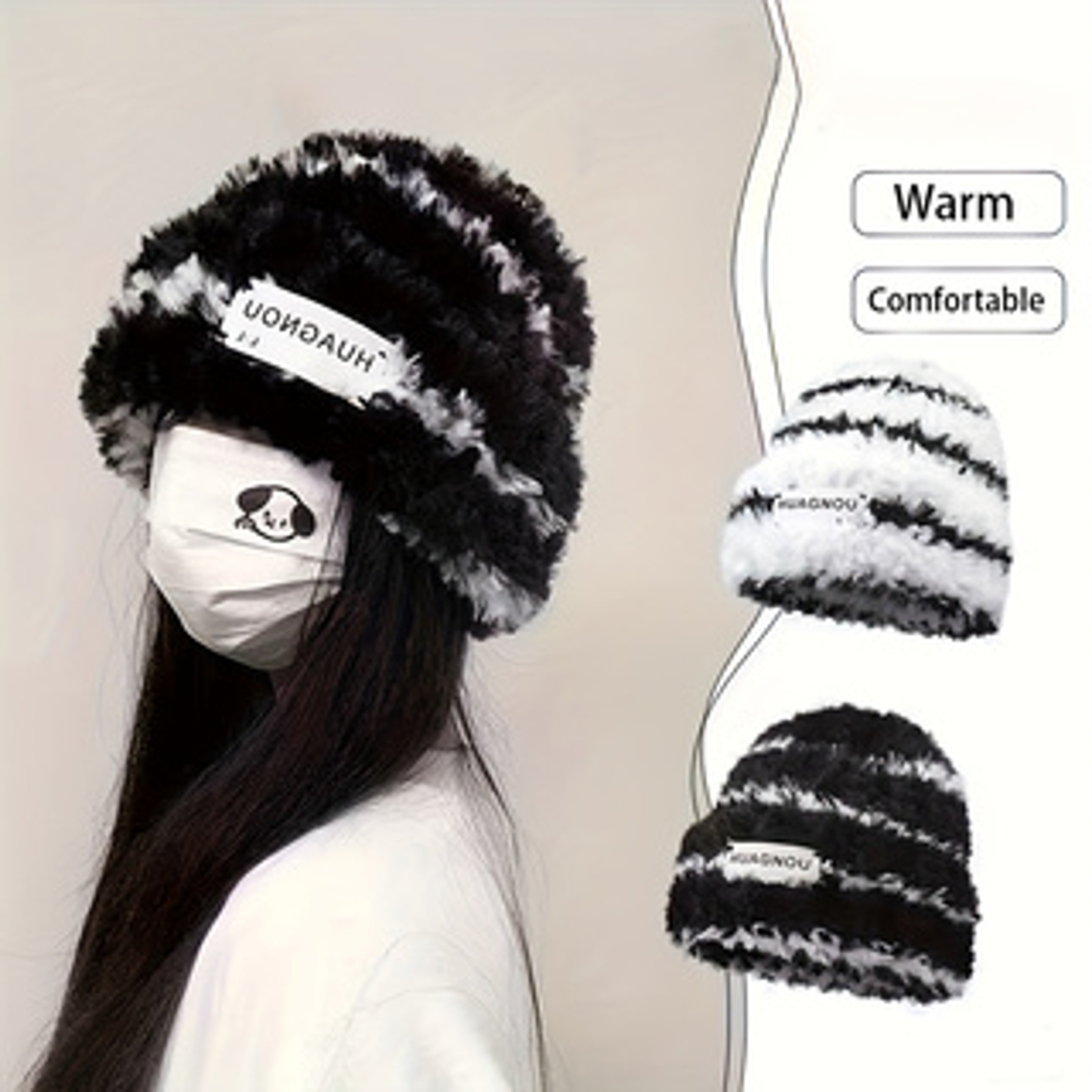 winter slouchy beanie hat for hiking, skiing & outdoor activities – windproof & thermal ear protection