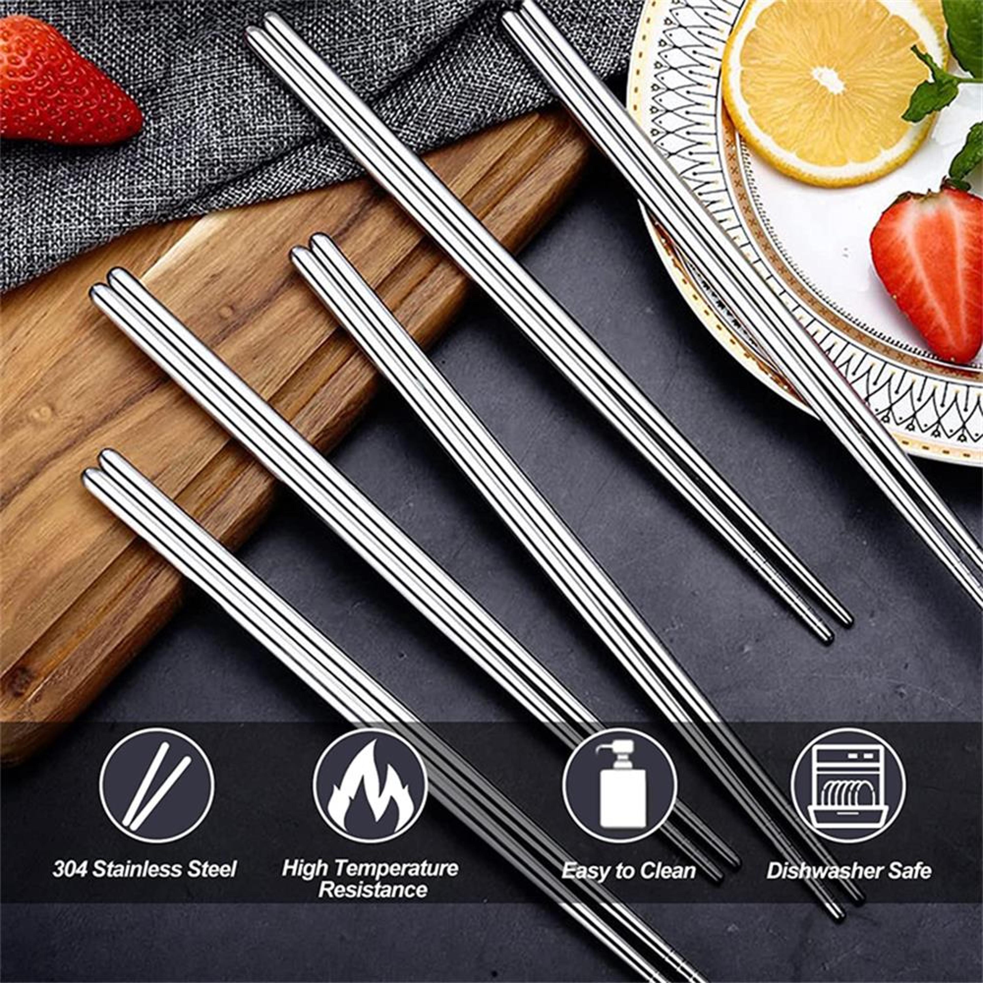 Premium AntiSlip Chinese  Japanese Chopsticks Set  Pairs Perfect For Sushi  Korean Cuisine 4