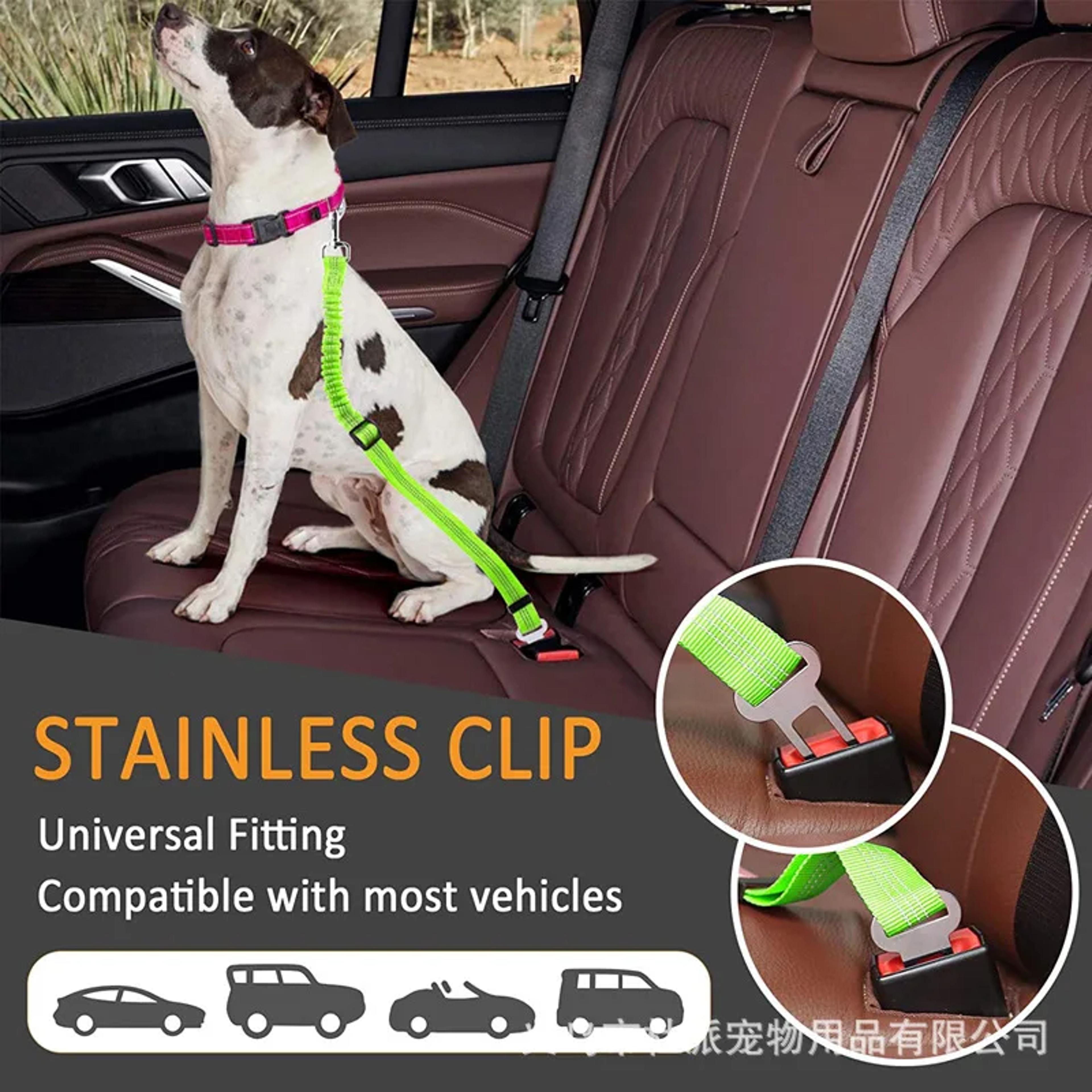 Elastic Nylon Dog Seat Belt For Small And Large Dogs  Adjustable Reflective Durable Travel Safety R 3