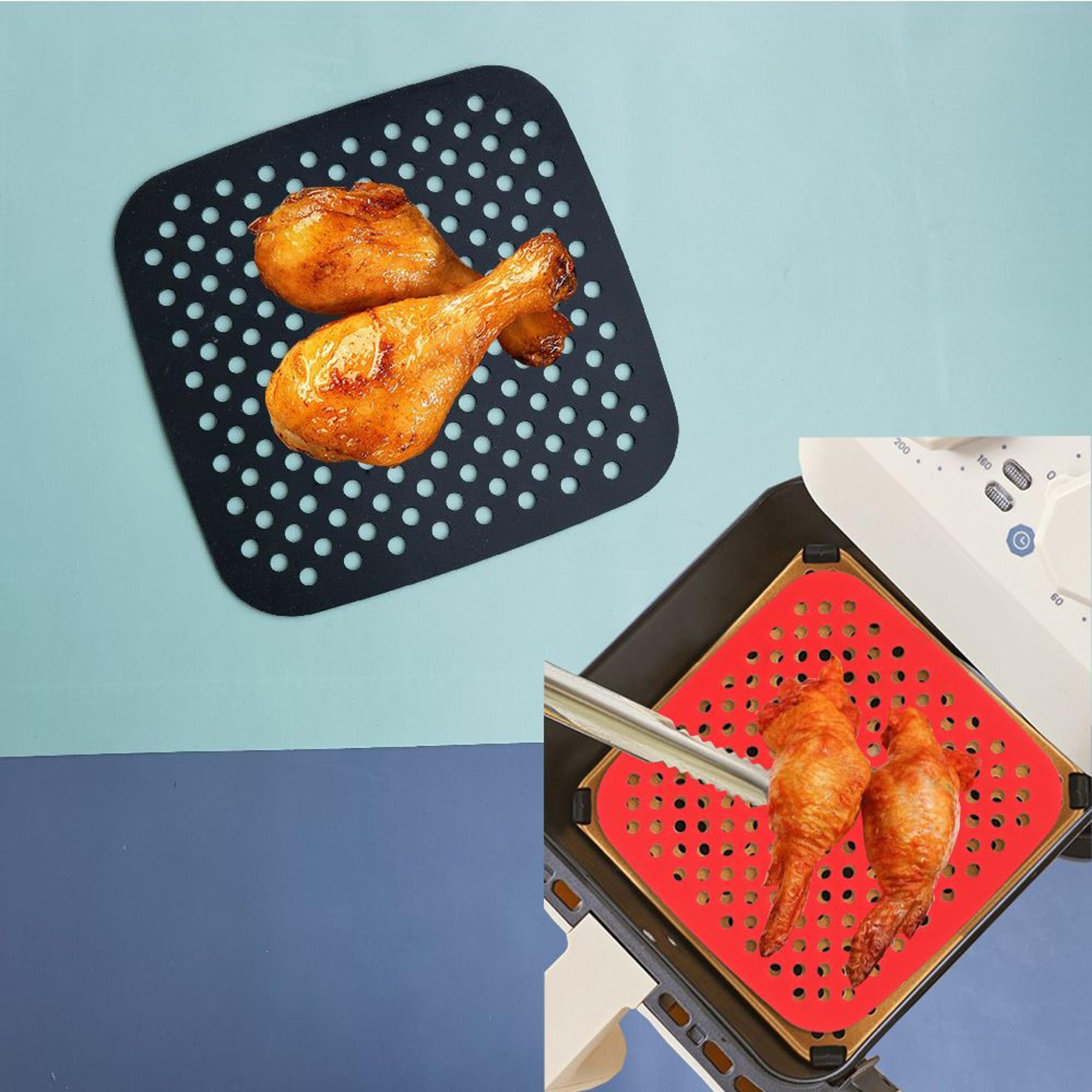 Silicone Air Fryer Mat  Oil Filtering  Heat Insulation Liner 0