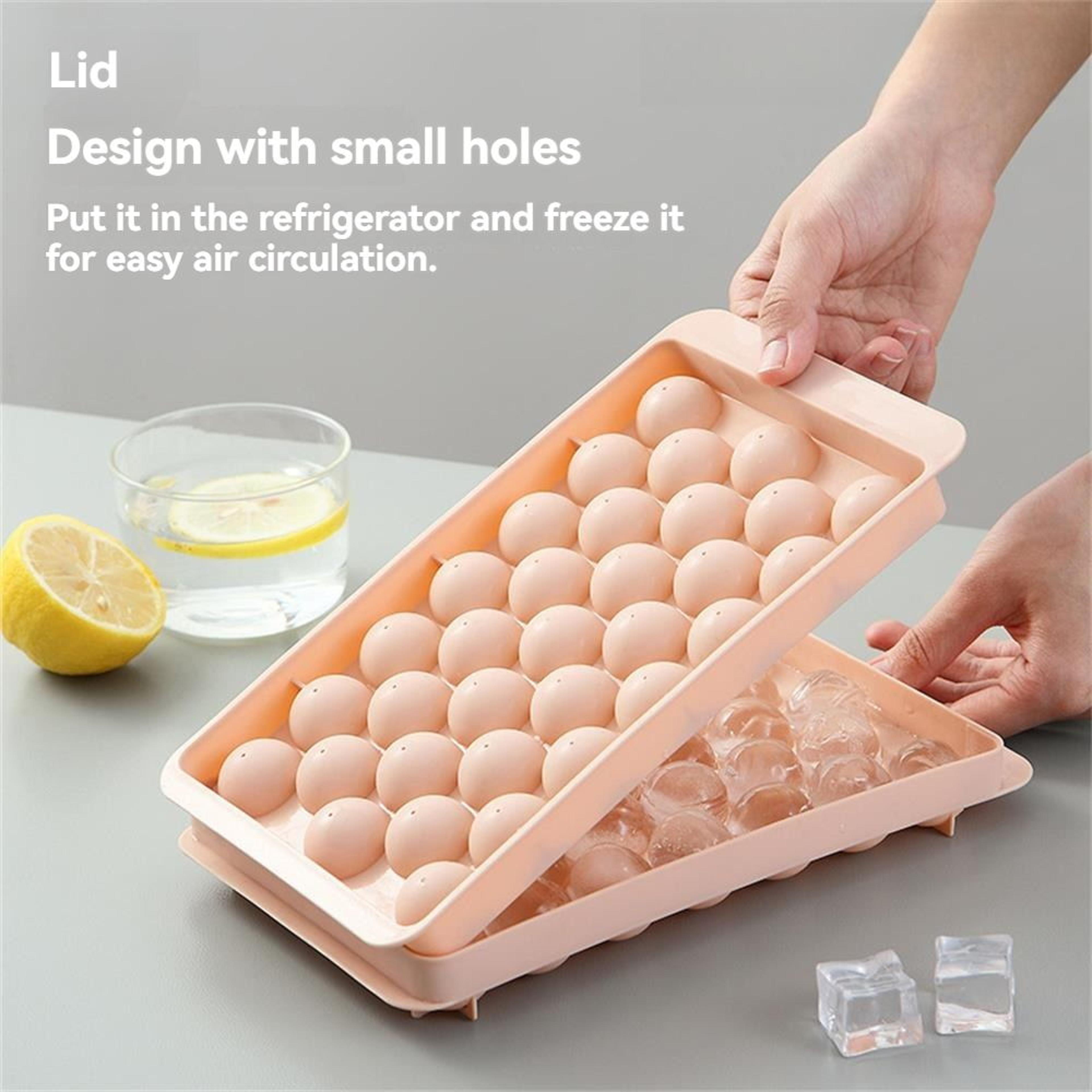 Round Ice Cube Tray With Lid  Creative Ice Ball Mold For Homemade Ice Compartment Storage Box 0