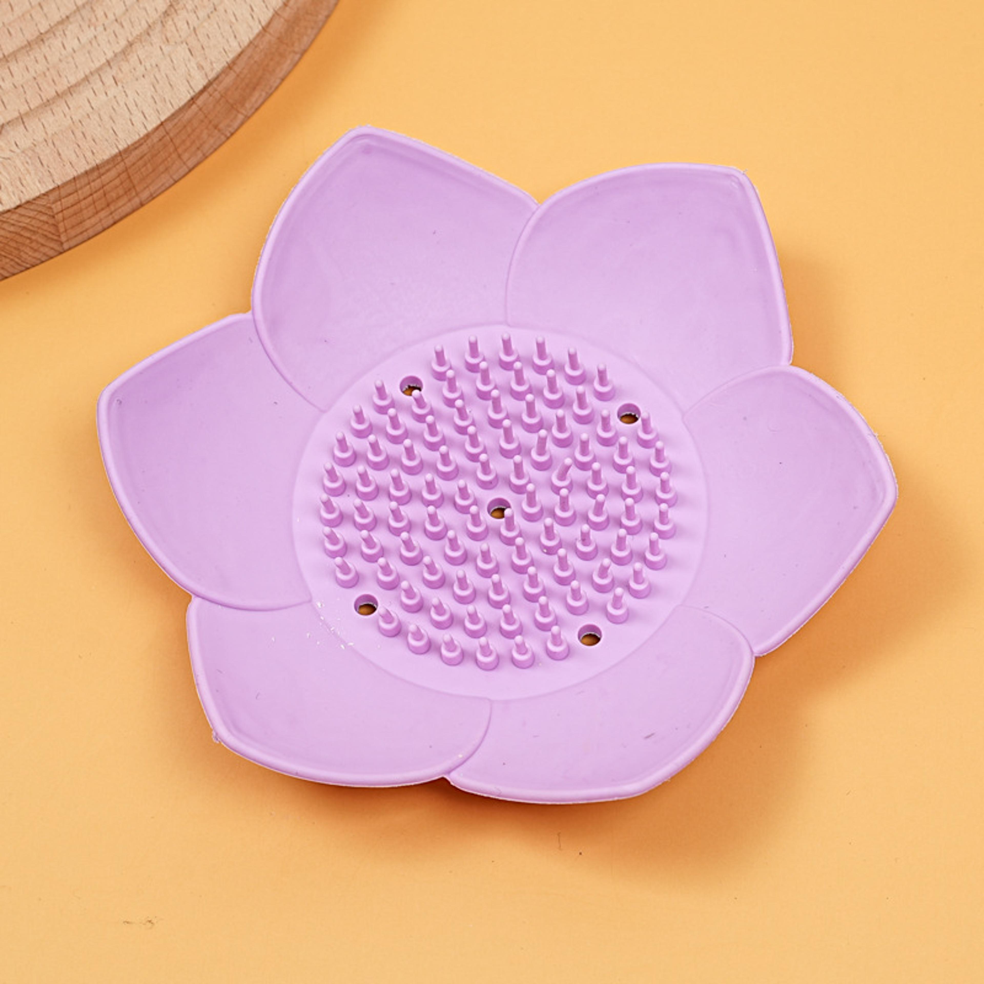 Lotus Design Silicone Soap Holder  Simple Drain Soap Box For Seamless Bathroom Storage 7