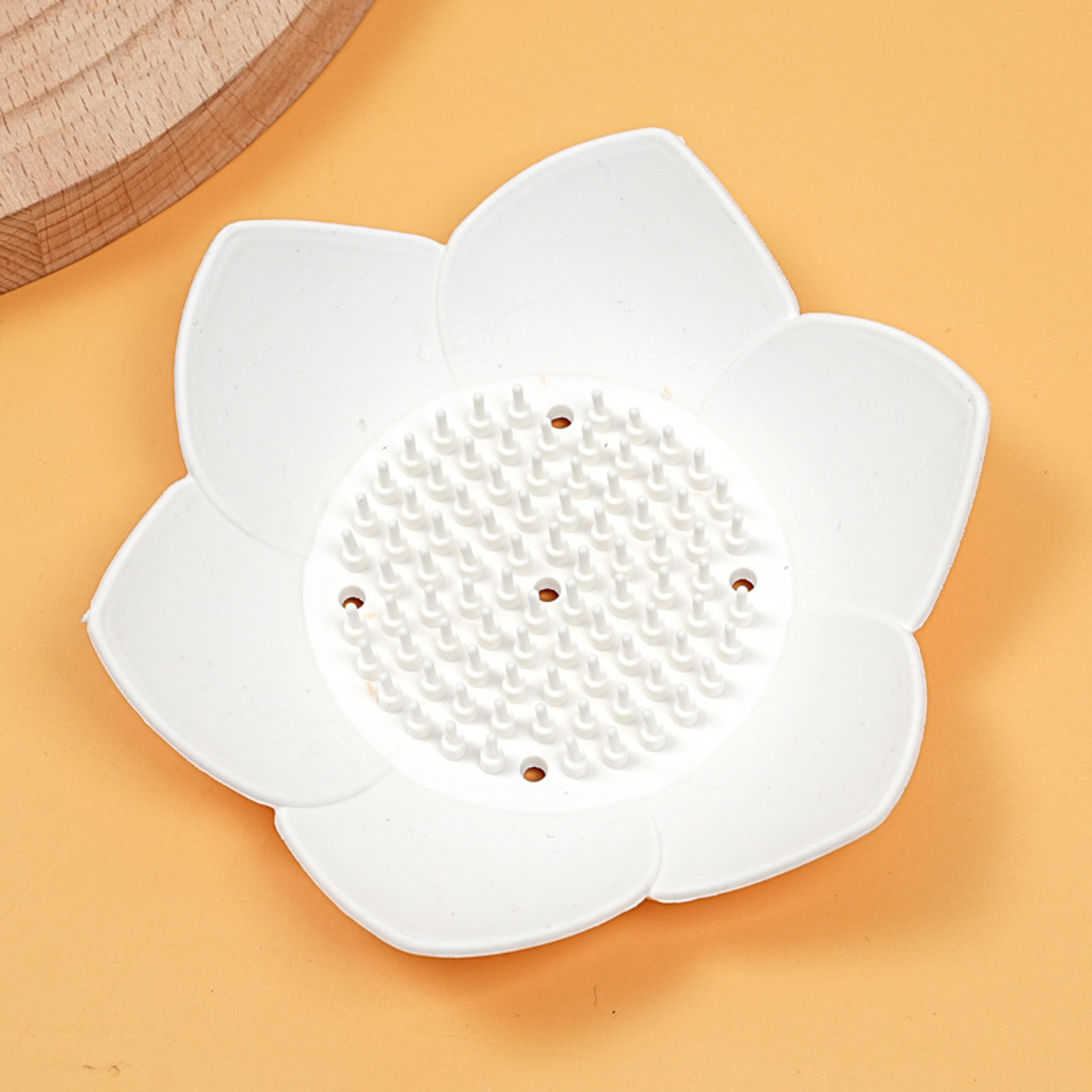 Lotus Design Silicone Soap Holder  Simple Drain Soap Box For Seamless Bathroom Storage 8