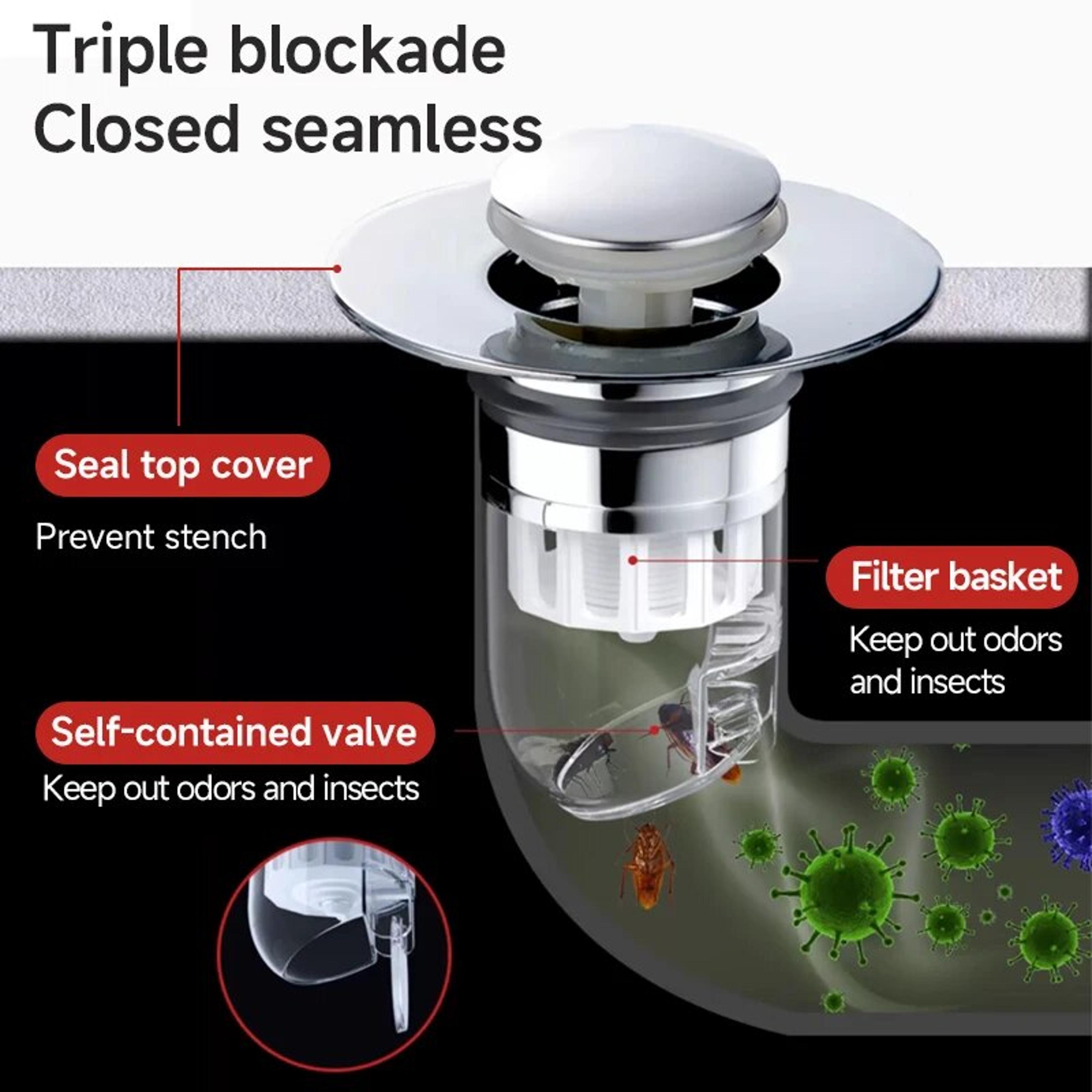 Universal Popup Drain Filter Sink Strainer Hair Stopper For Basin  Bathtub Kitchen  Bathroom Tool 1