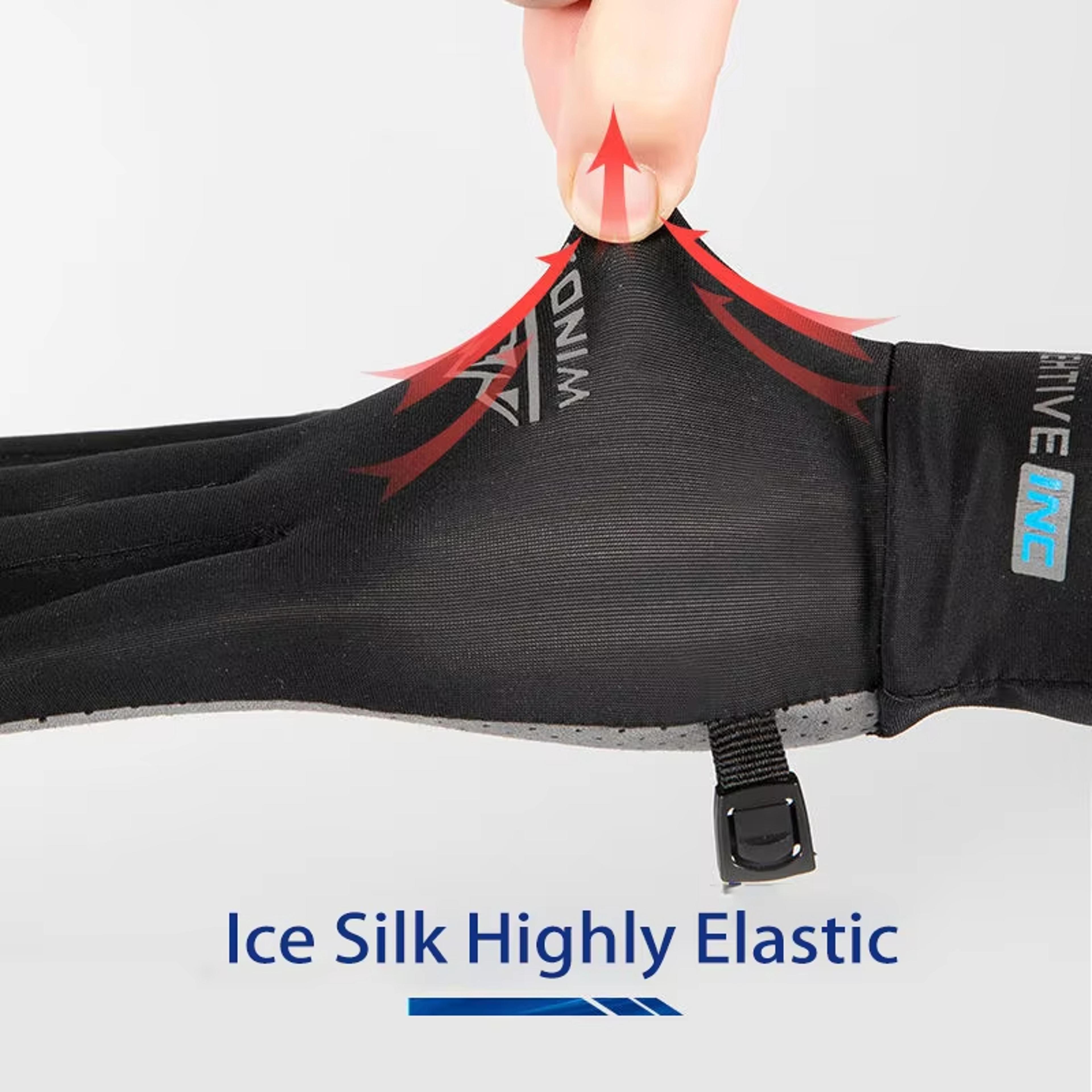 Breathable Ice Silk Full Finger Gloves  AntiSlip Sunscreen Cycling  Driving Gloves 4
