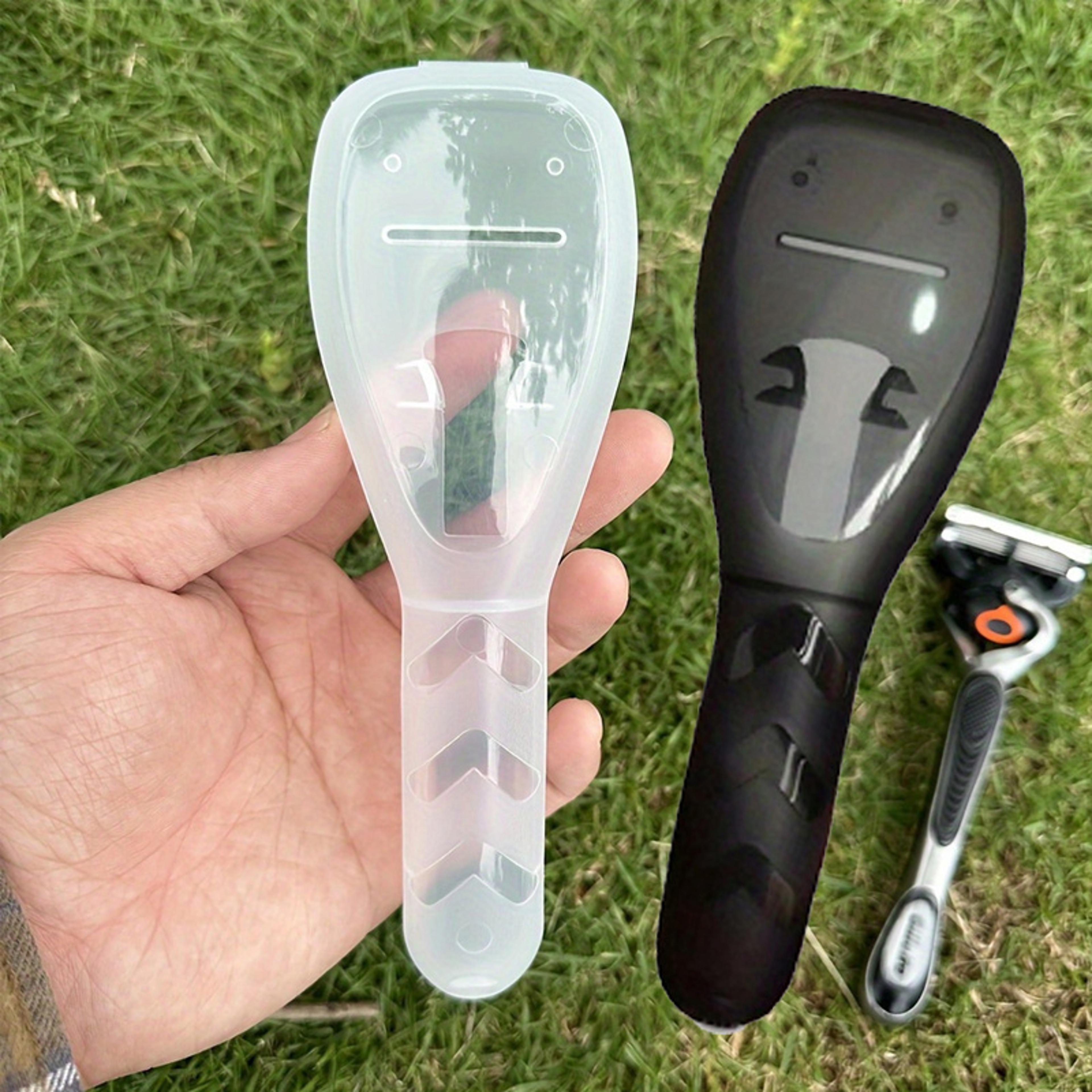 transparent razor case – portable shaving razor storage box, safety travel case for protection