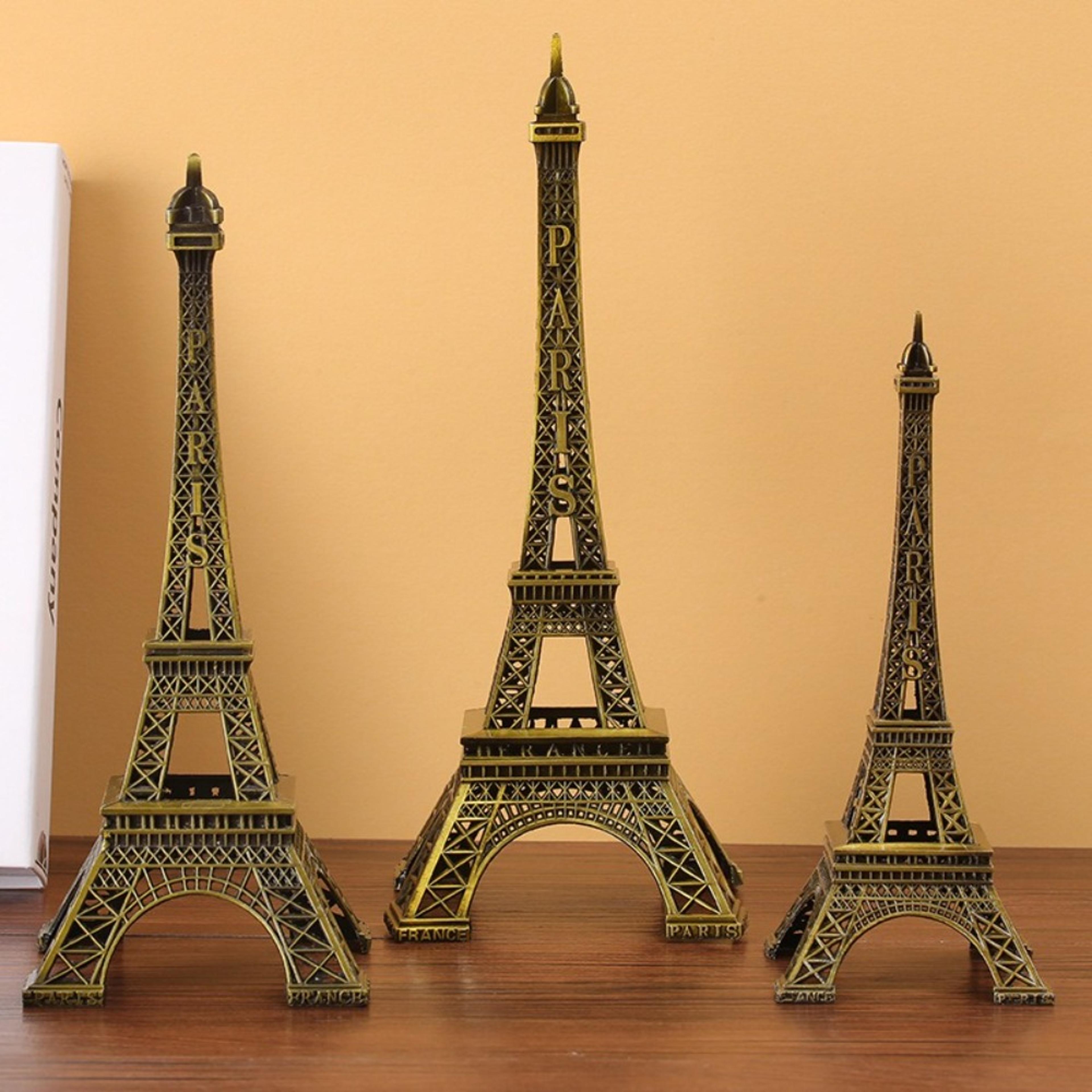 bronze finish eiffel tower statue decorative architectural collectible with gift box