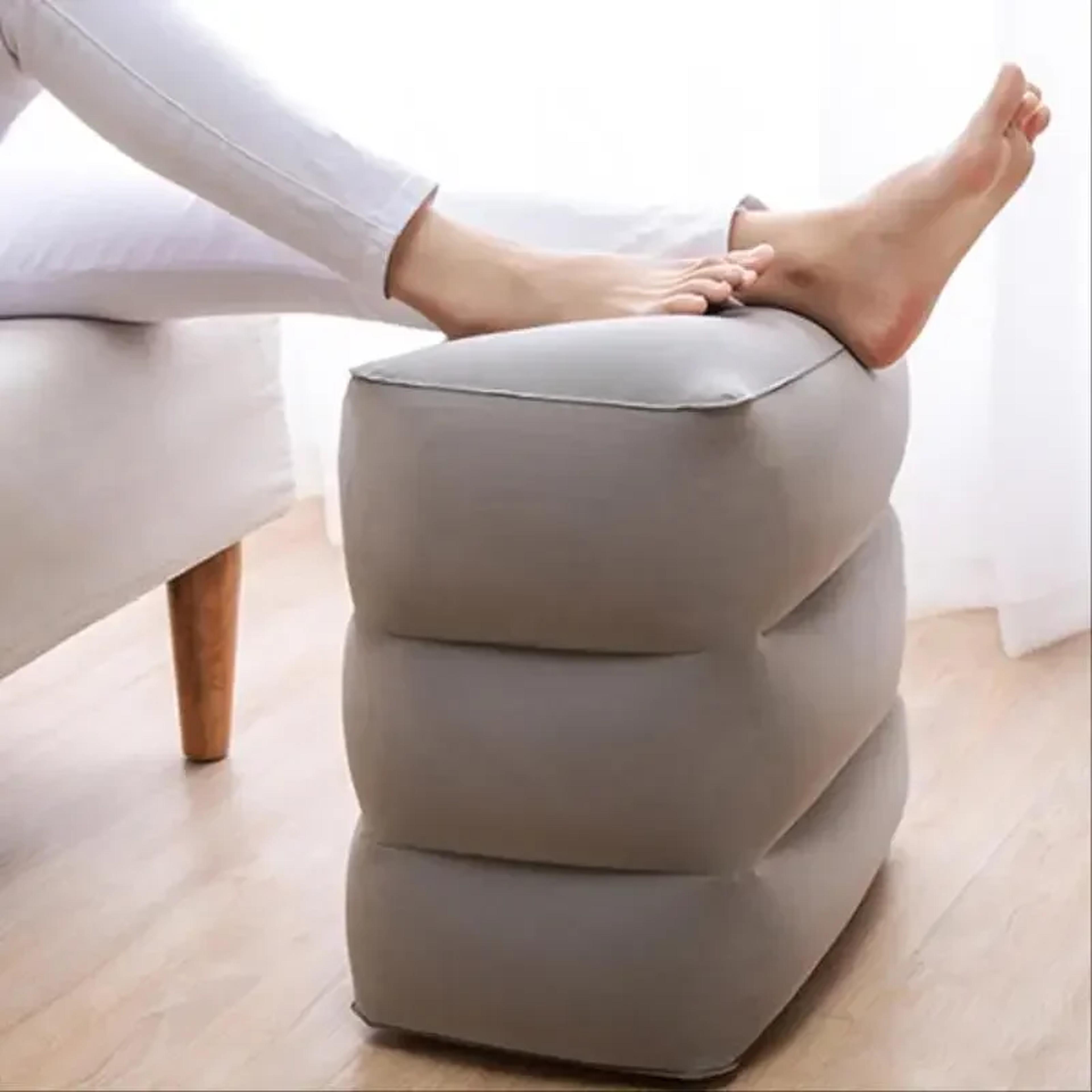 adjustable inflatable flight sleeping footrest pillow for kids & adults – ideal for travel comfort