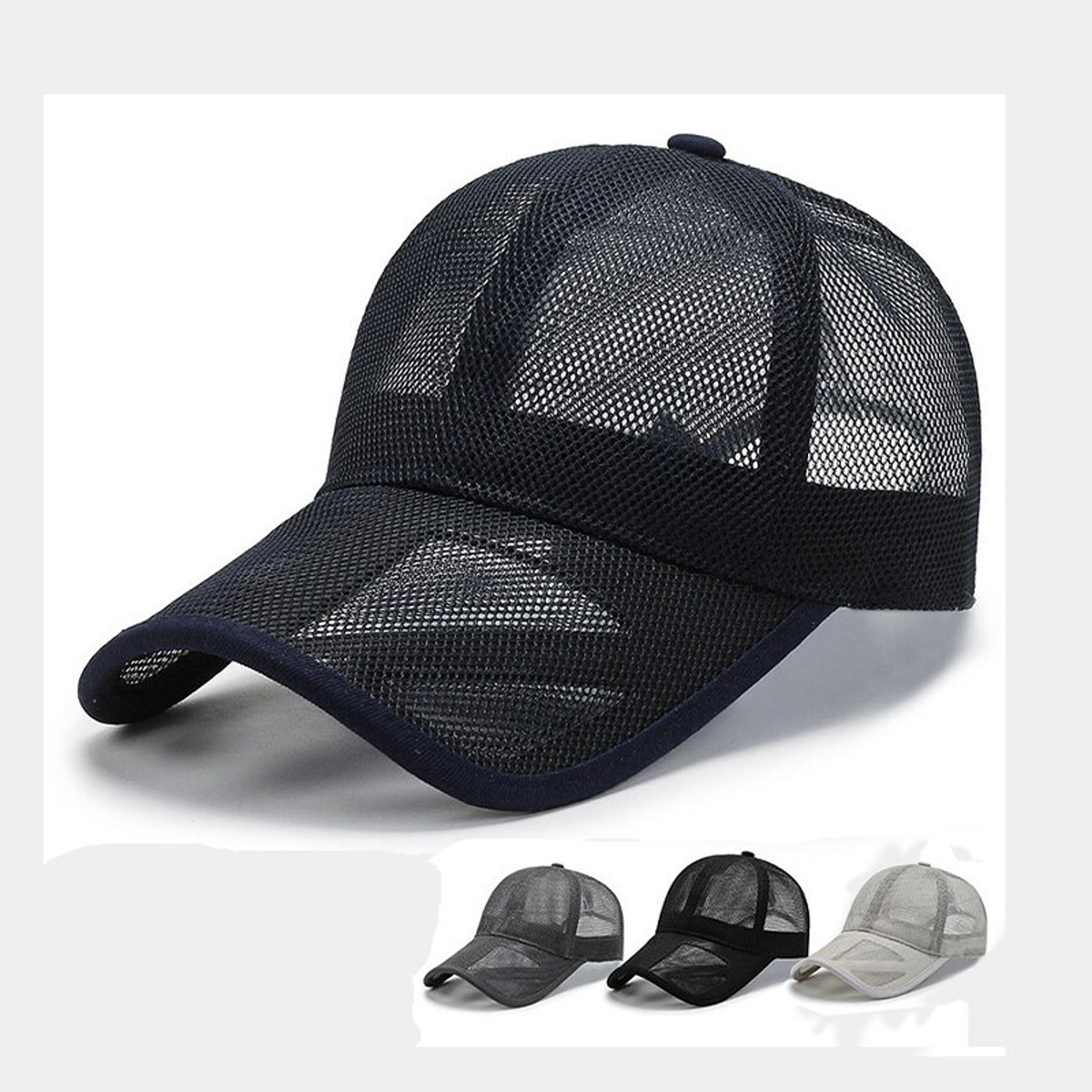 breathable mesh summer hat for men and women – openwork brim sports sunscreen baseball cap