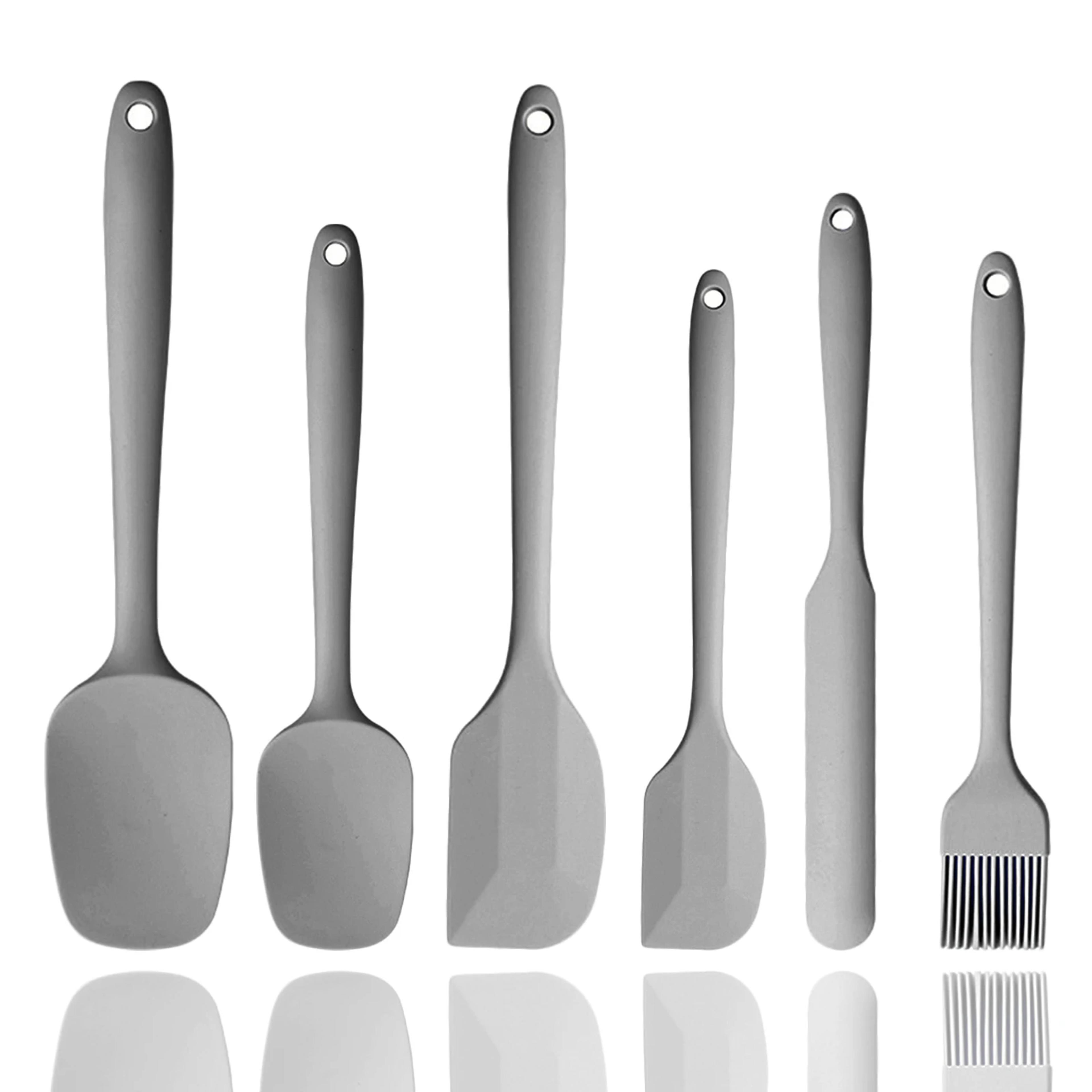 grey silicone spatula set - pcs non-stick, heat resistant baking & cooking tools