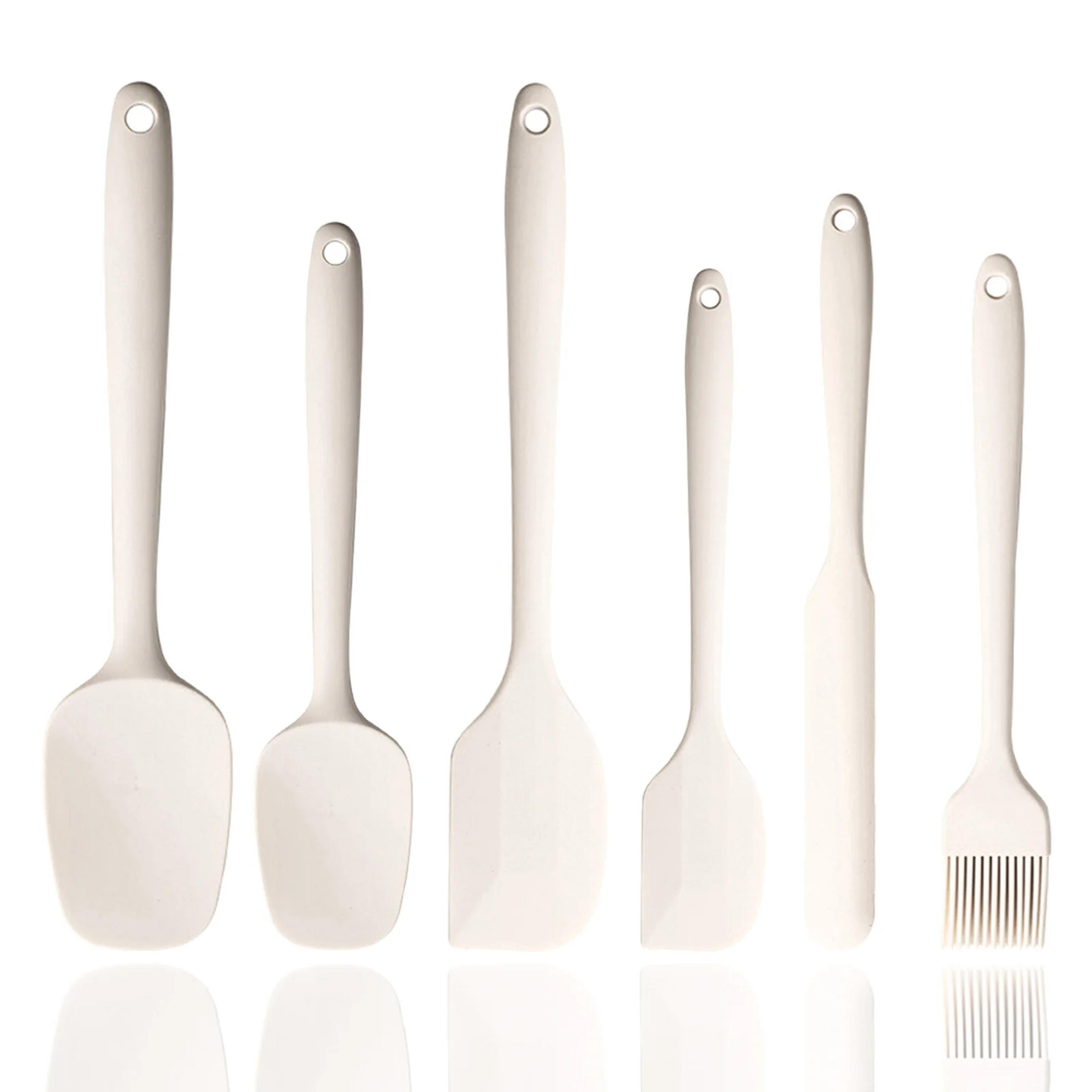 Grey Silicone Spatula Set  Pcs NonStick Heat Resistant Baking  Cooking Tools 6