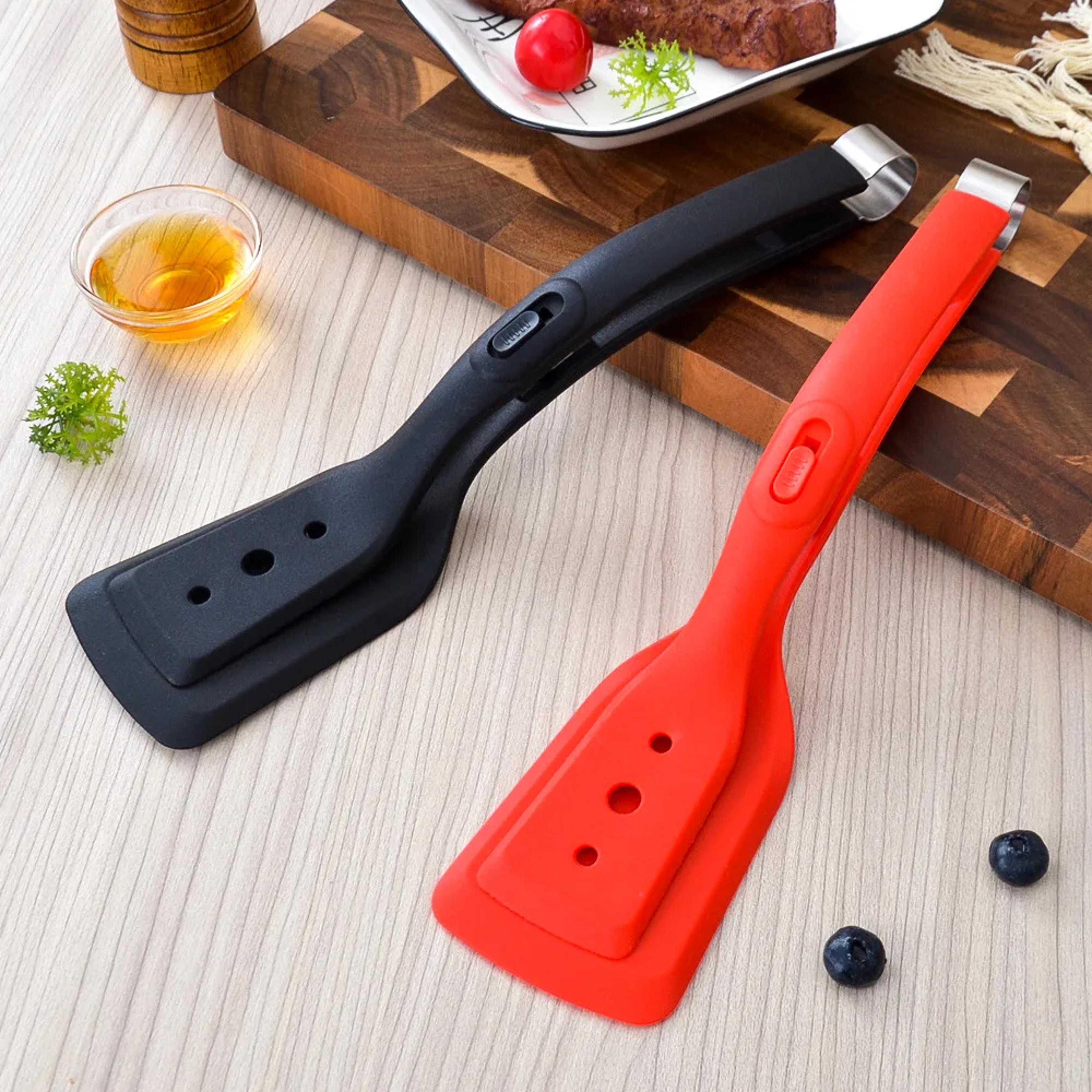 Silicone Egg Flipper Spatula Tongs  NonStick Cooking Tool For Eggs Fish And French Toast 1