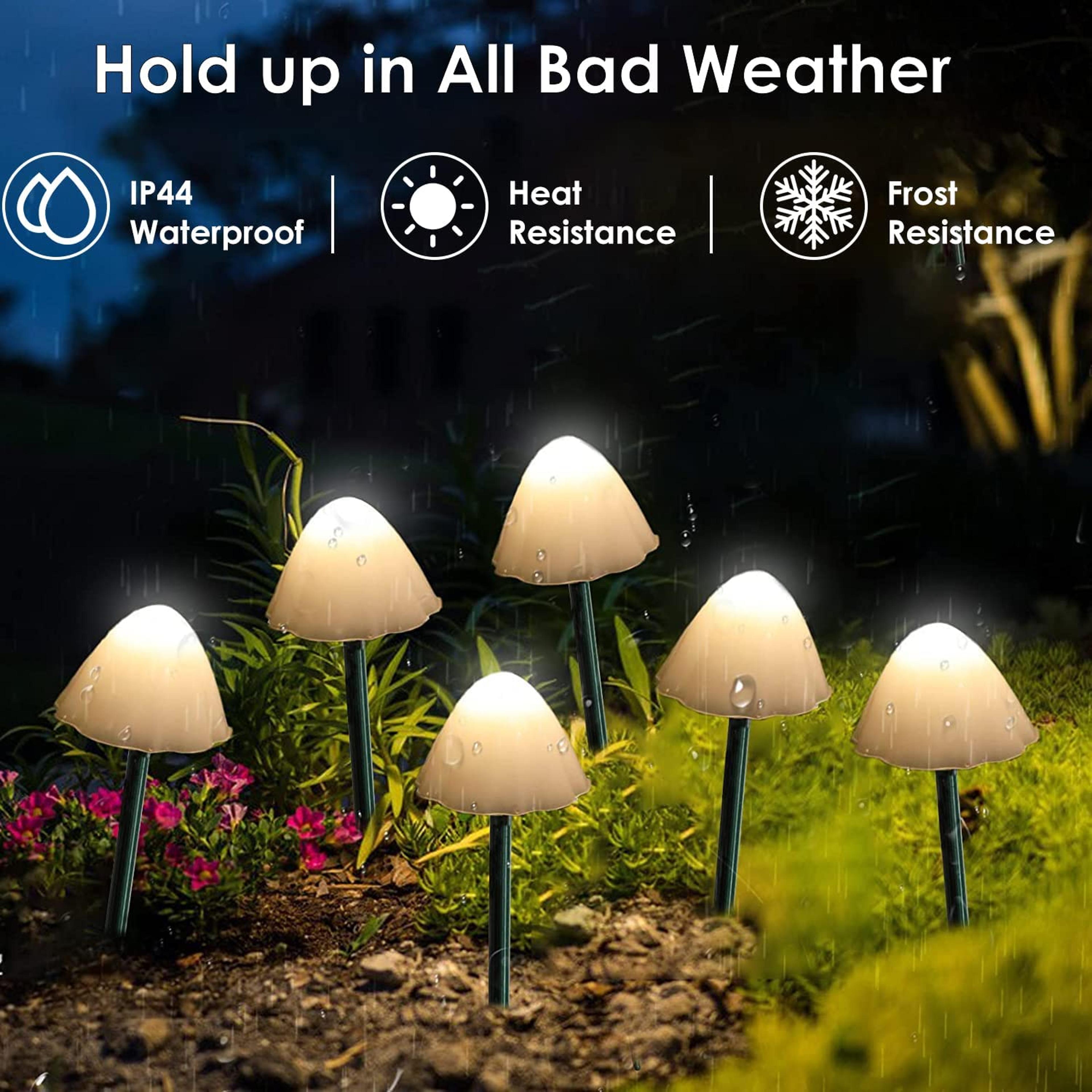 led solar mushroom lights – waterproof outdoor decorative street lights for lawn, garden, and patio holiday decoration