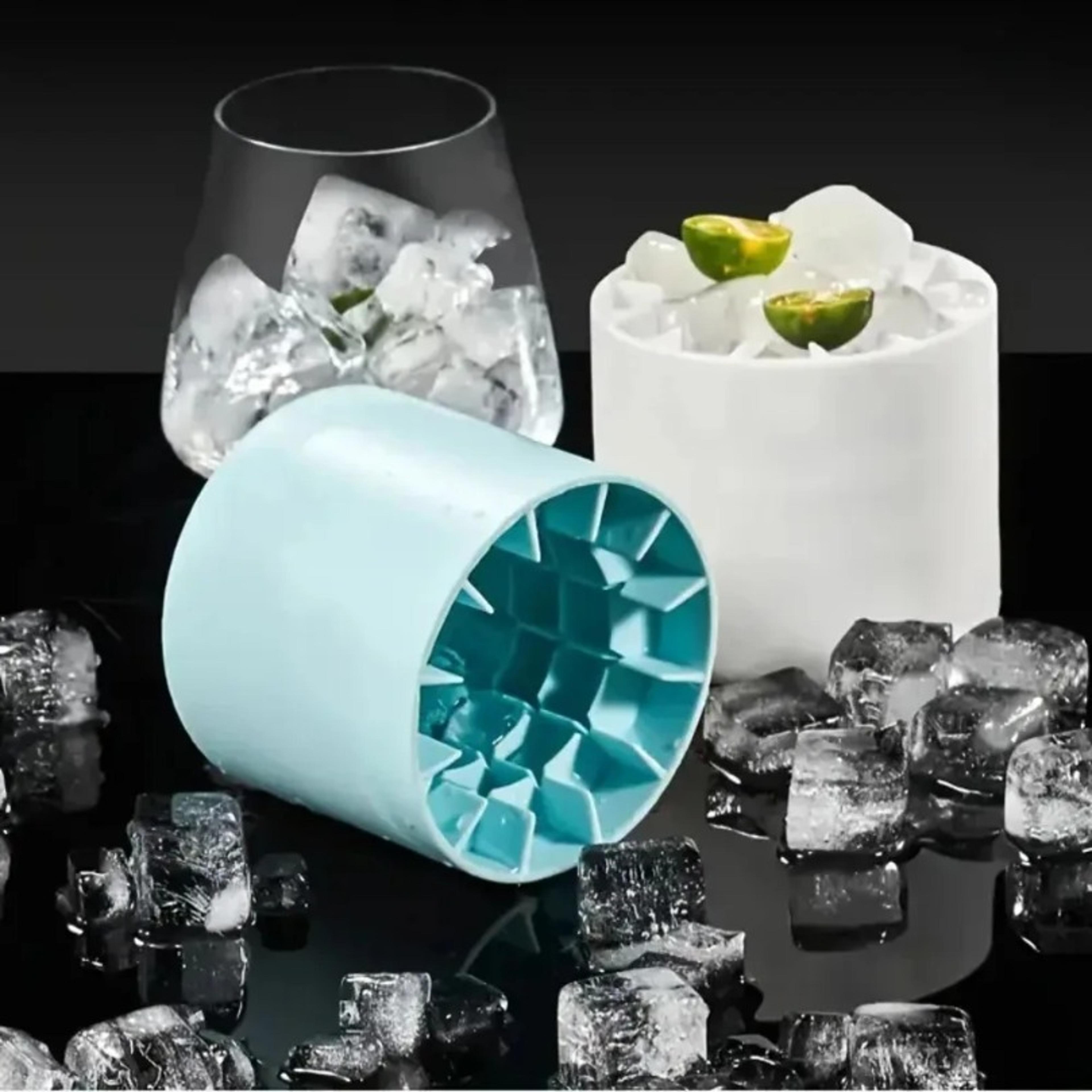 creative silicone ice cube mold & round ice bucket – perfect for homemade diy ice, summer fun, and barware tools