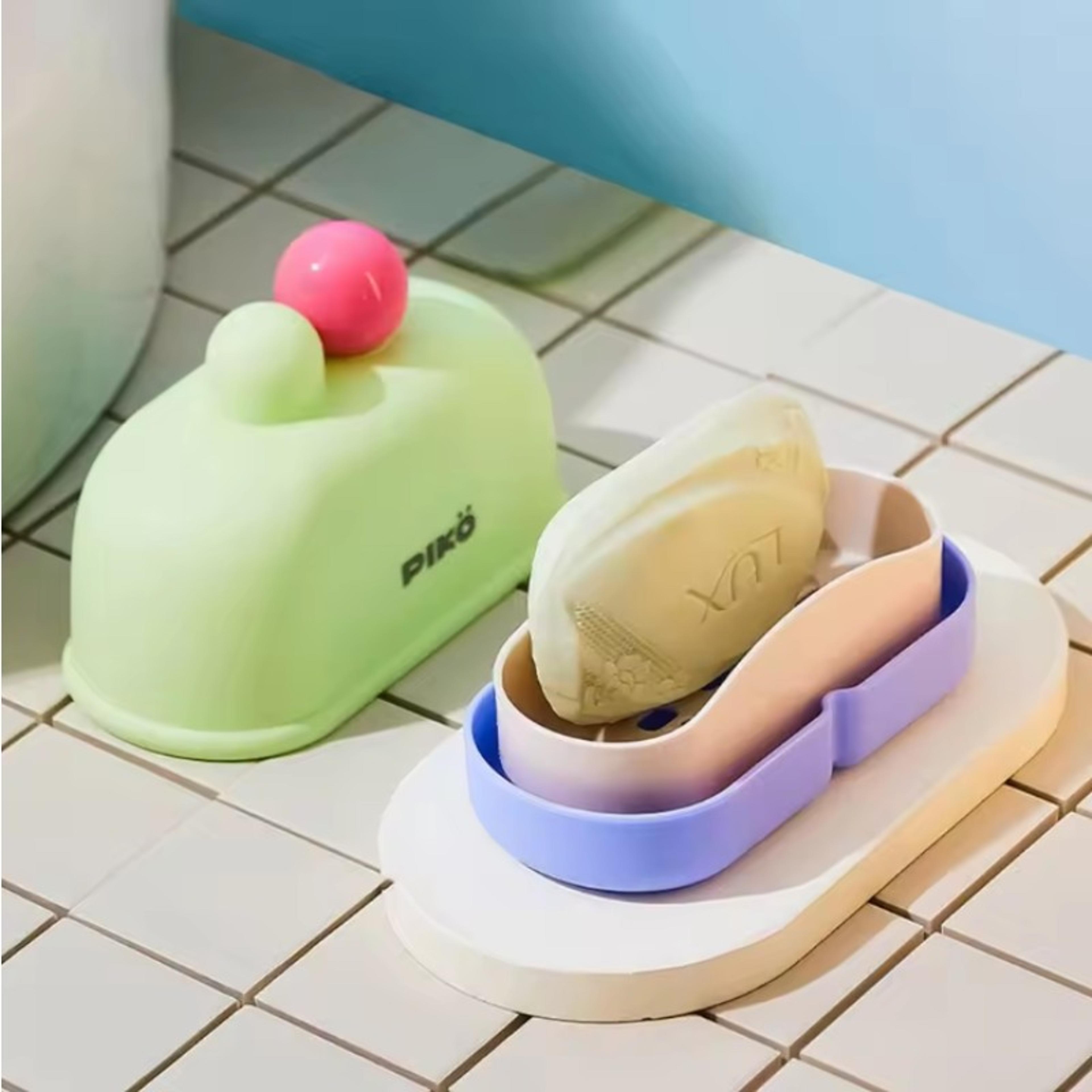 Portable Cake Shaped Travel Soap Case Leakproof Acrylic Soap Container For Gym Camping Bathroom 4