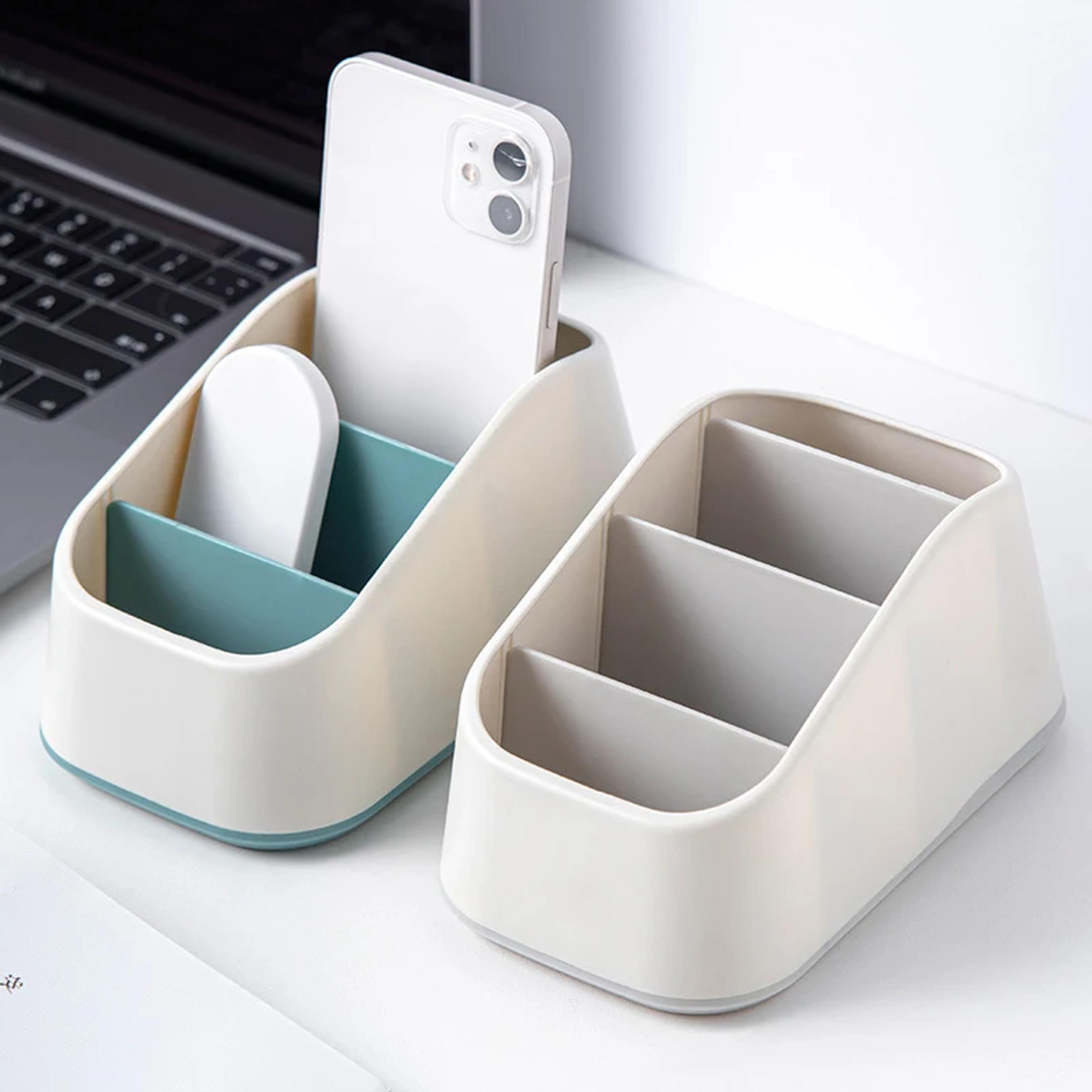 remote control holder - slot desktop storage box - tv remote control & phone organizer