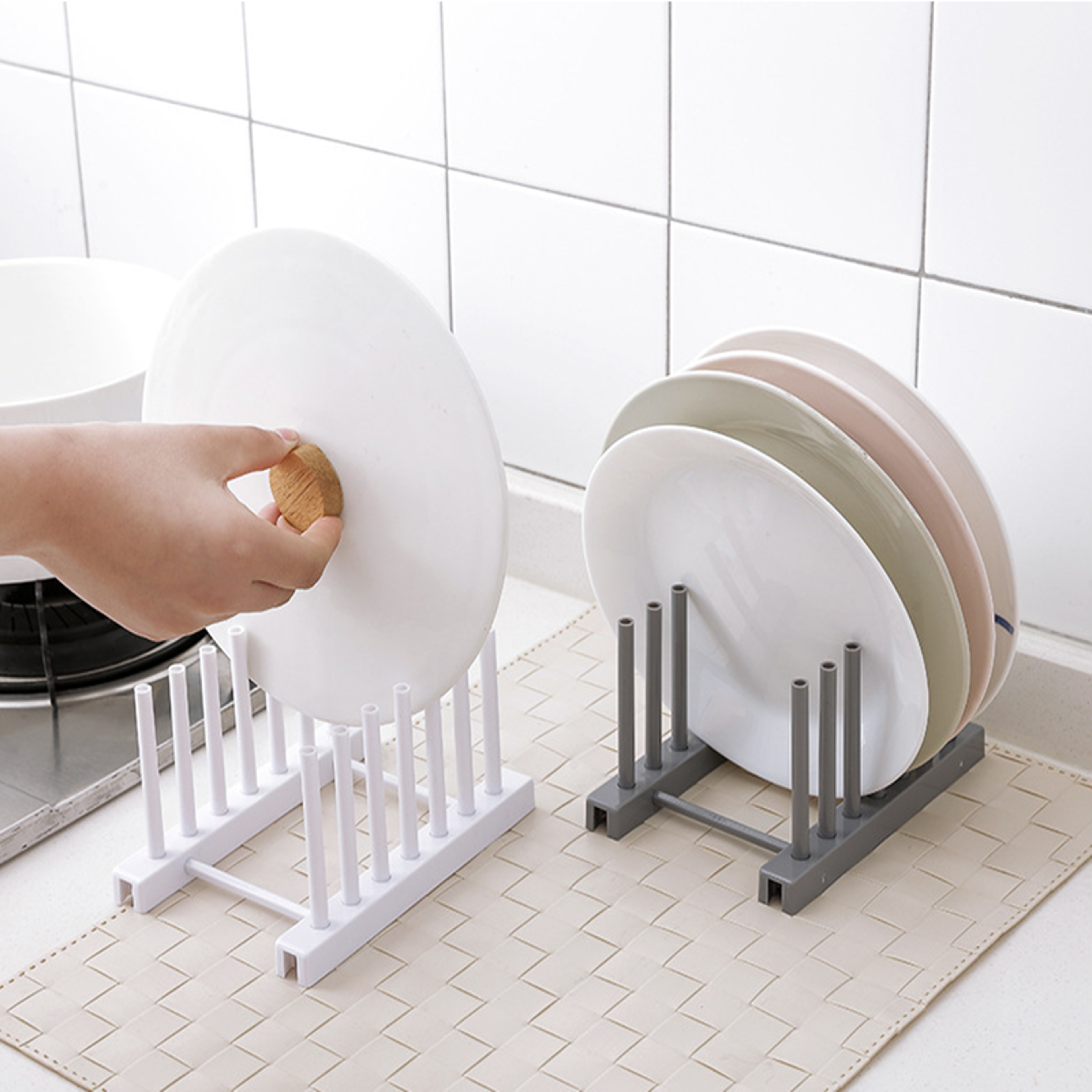 small dish drying rack for sink – acrylic dish drainer tray with cutlery holder