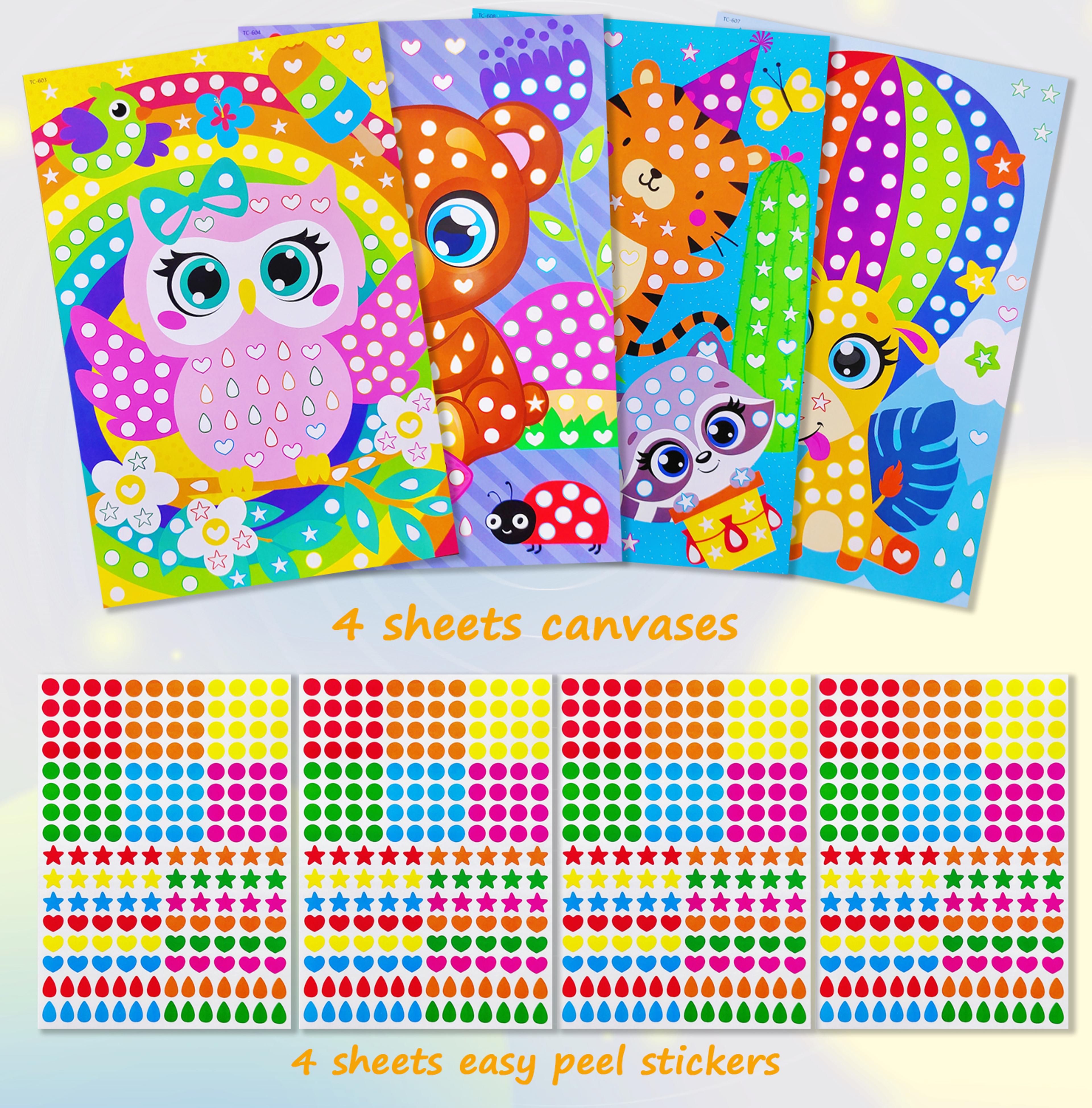 Children Dot Coloring Book  DIY Color Dot Cartoon Animal Drawing Mosaic Puzzle Stickers  Creative E 1