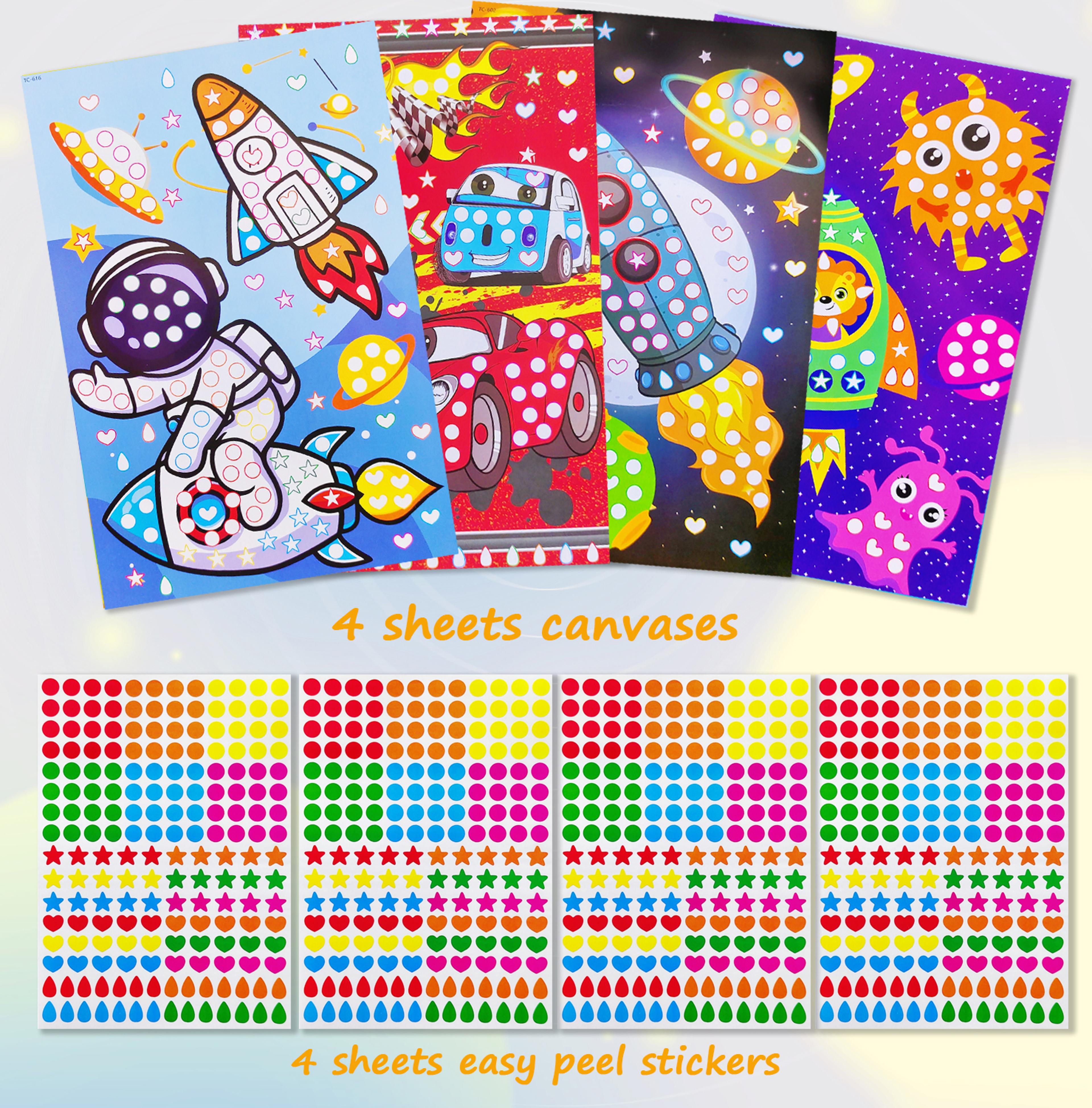 Children Dot Coloring Book  DIY Color Dot Cartoon Animal Drawing Mosaic Puzzle Stickers  Creative E 8
