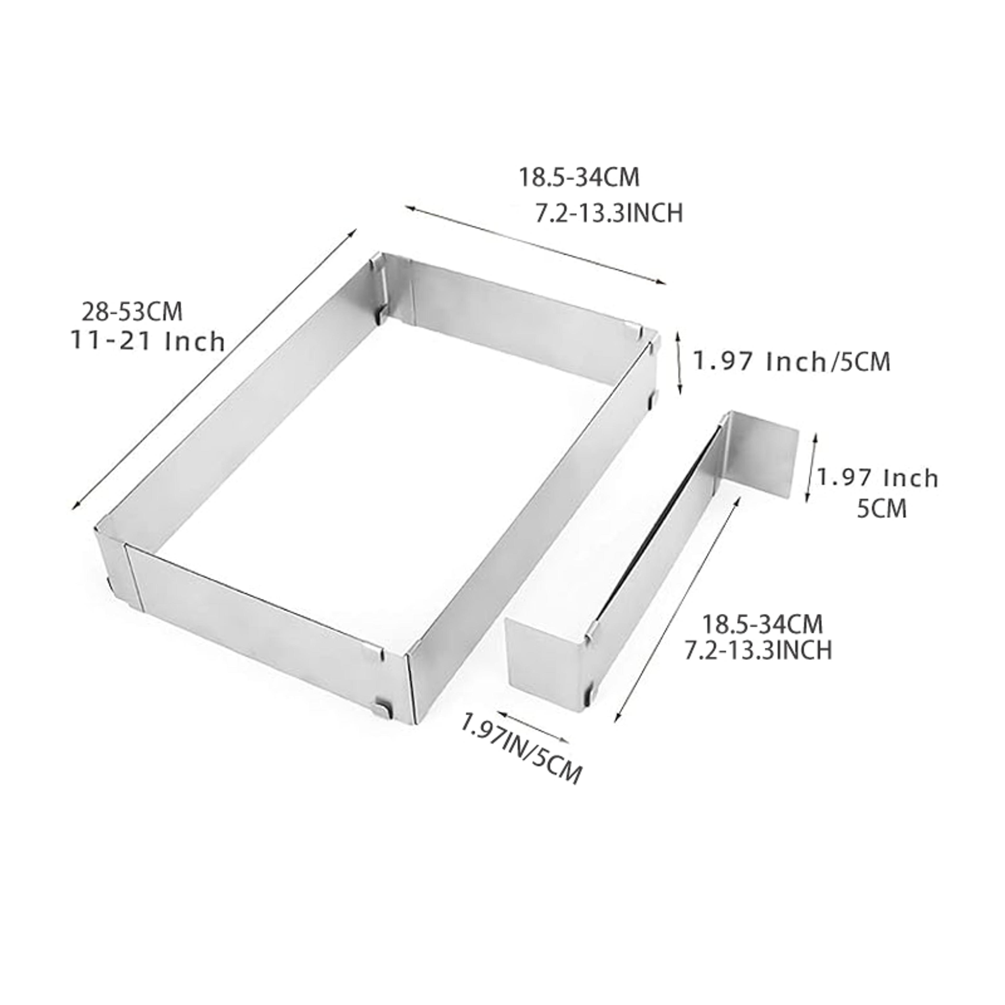Adjustable Stainless Steel Rectangular Cake Mold Ring For Perfect Pastry Creations 5