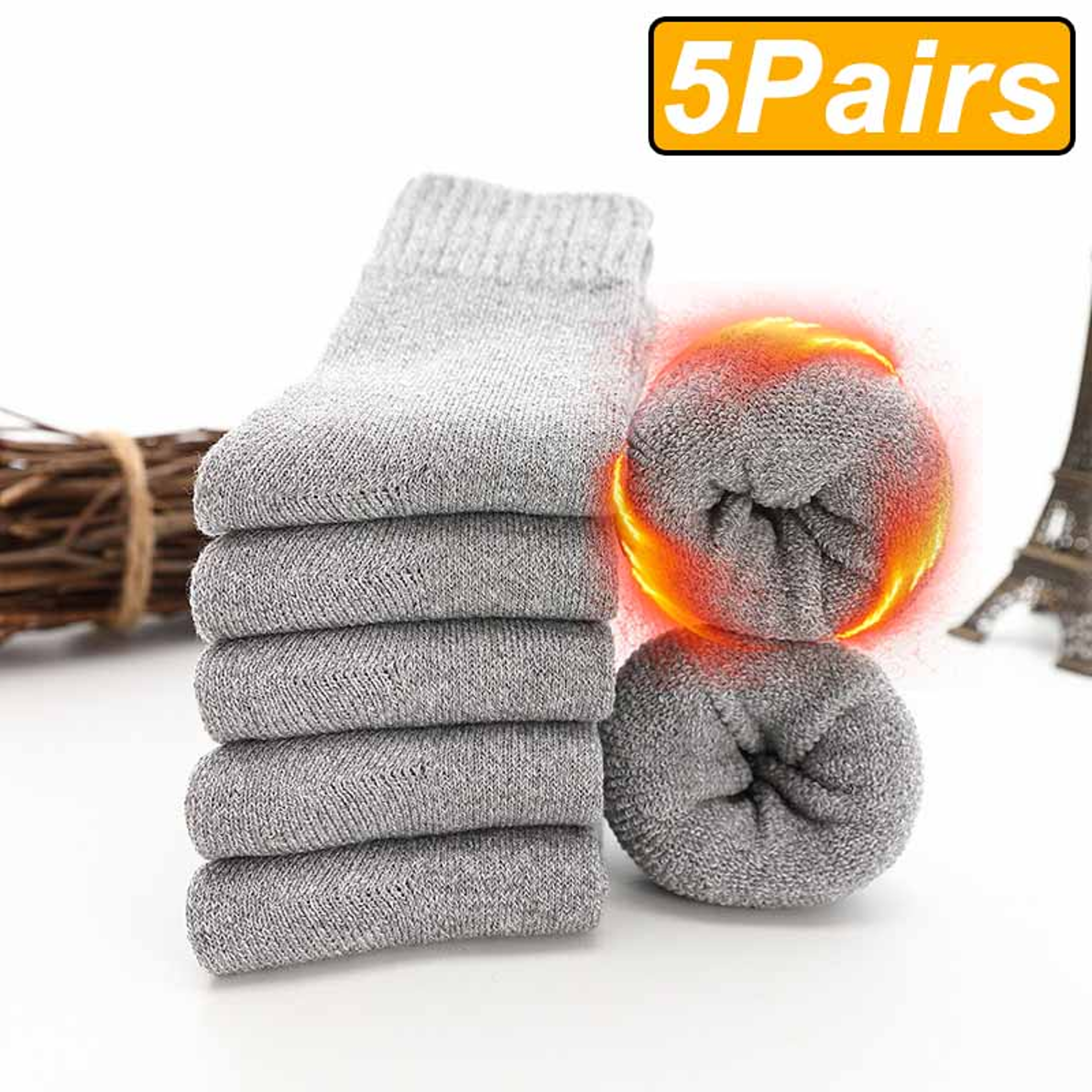 Thick Winter Socks For Men  Women Solid Socks For Cold Snow Super Thick Terry Warm Socks 7