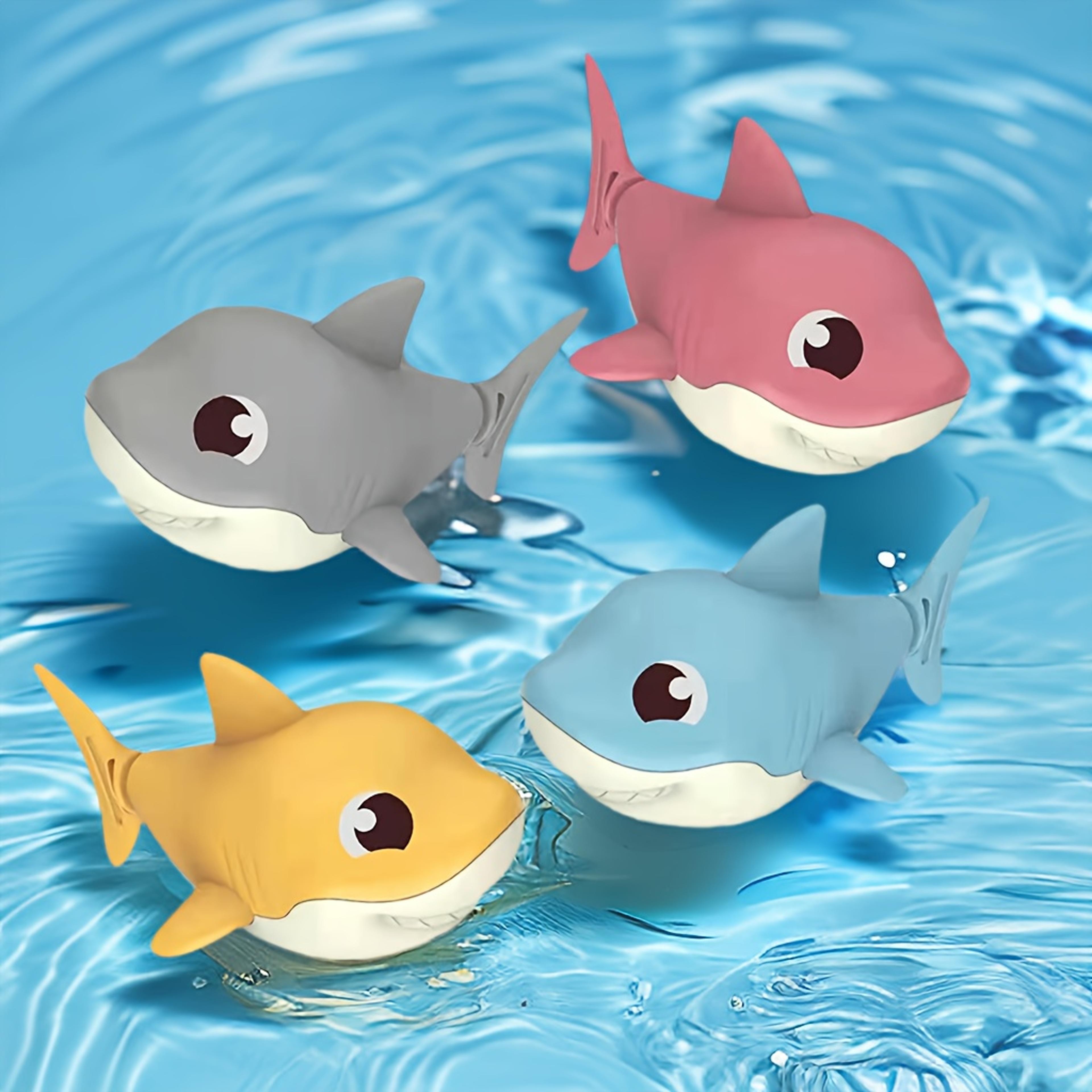 cartoon shark baby water play toy – wind-up beach & bath toy for kids