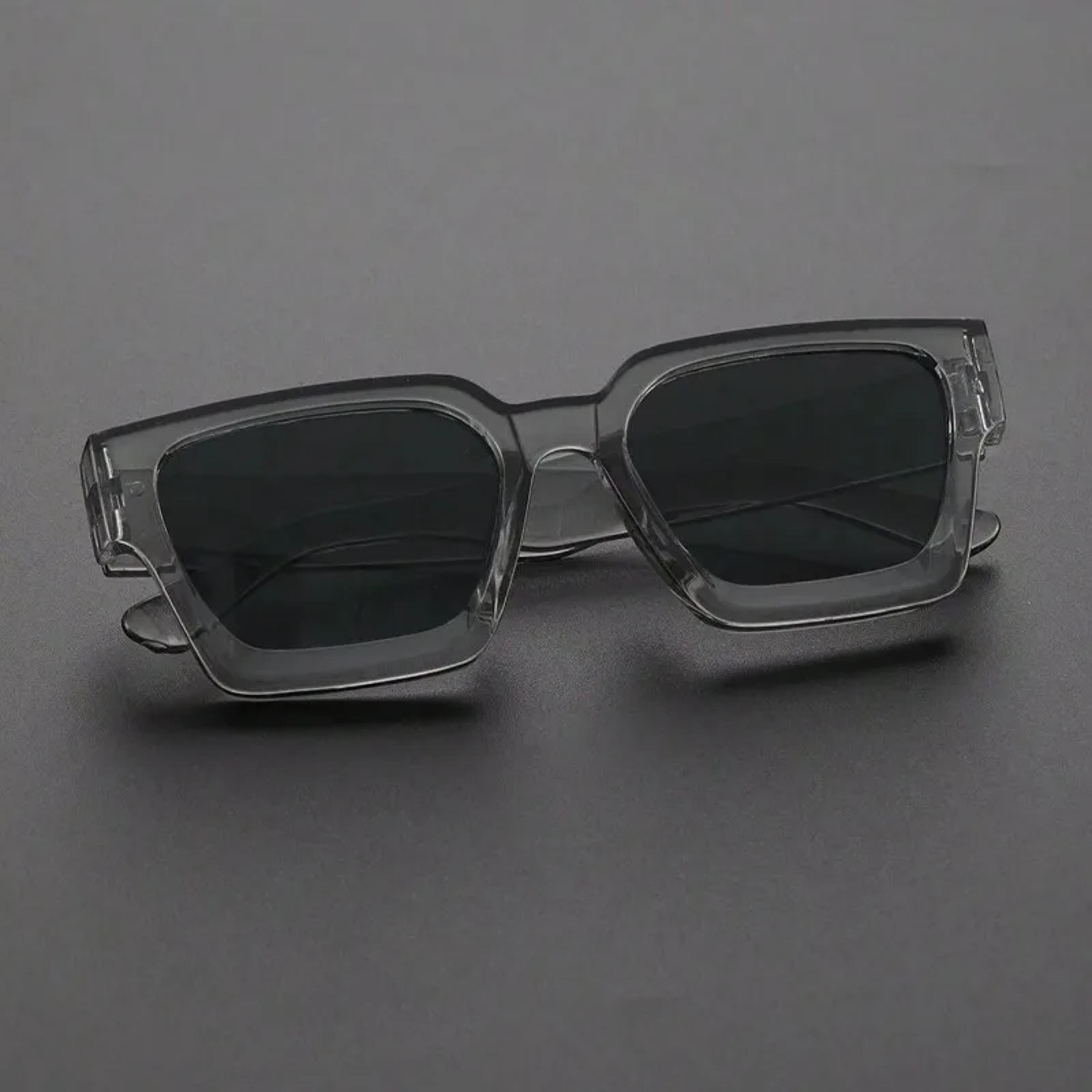 Unisex Square Frame Sunglasses  Stylish Plastic Fashion Sunglasses For Street Photography Beach Tri 1