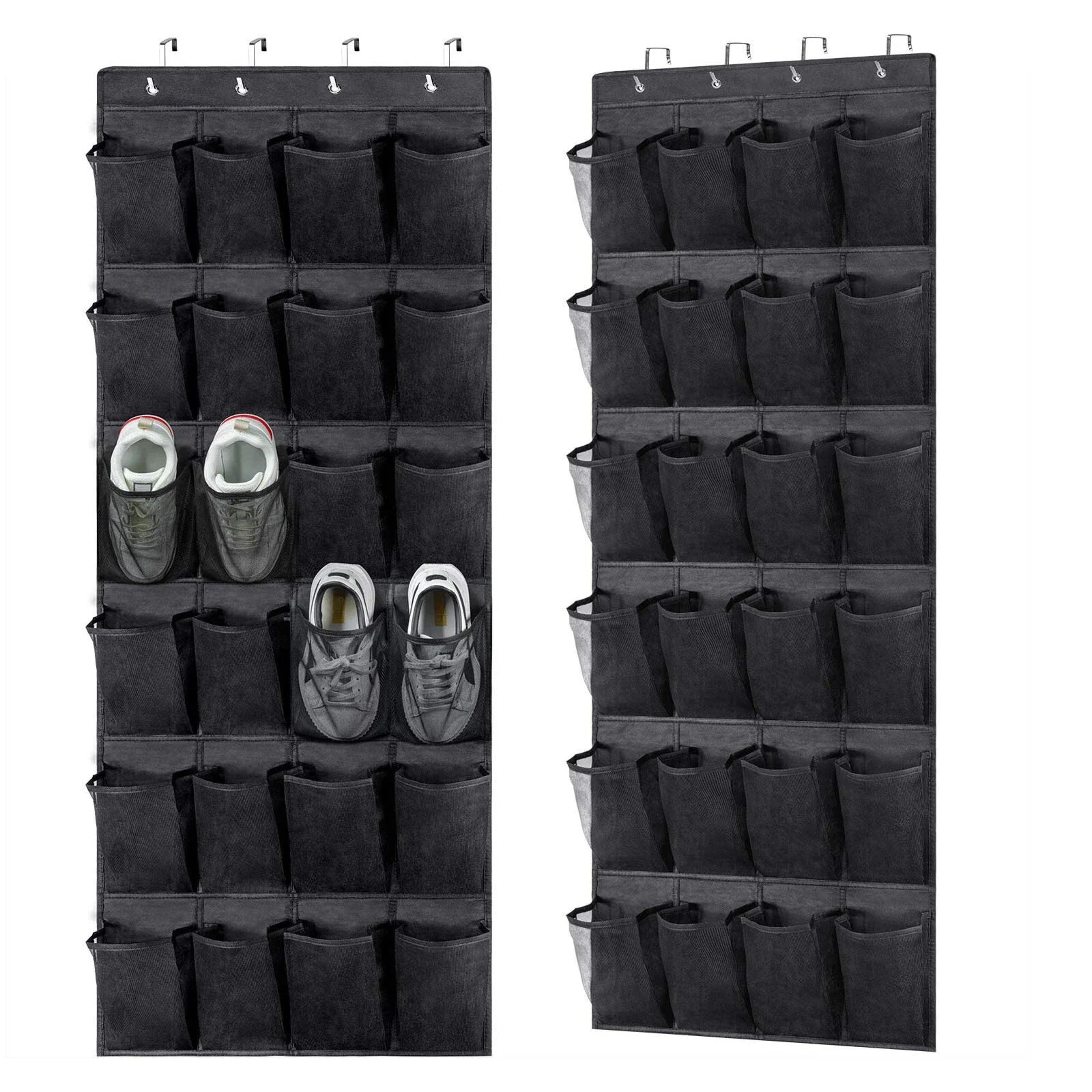 Over The Door Shoe Rack With Mesh Pockets  Convenient Hanging Shoe Organizer For Closets 0