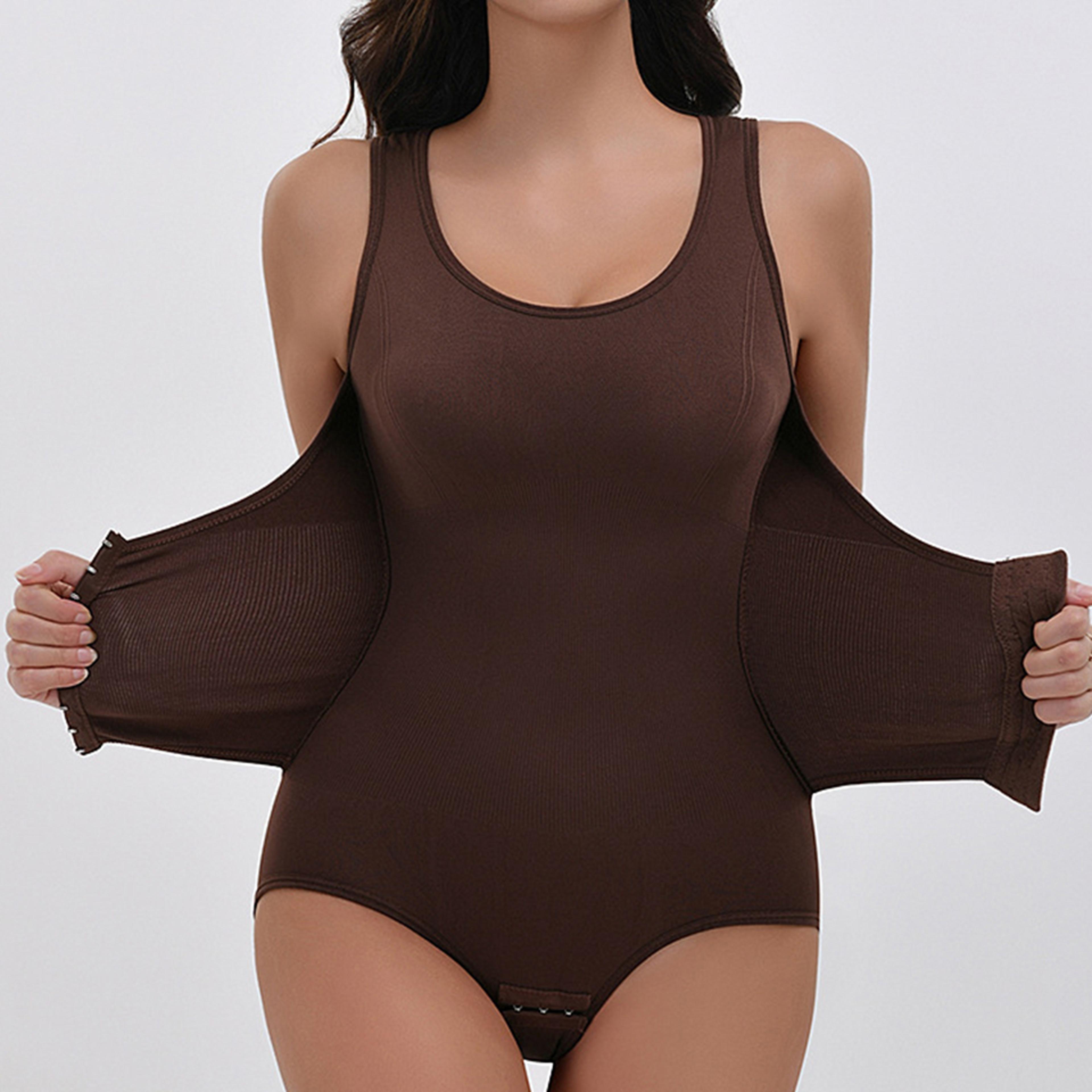 women bodysuit shapewear with zipper belt tummy control waist trainer