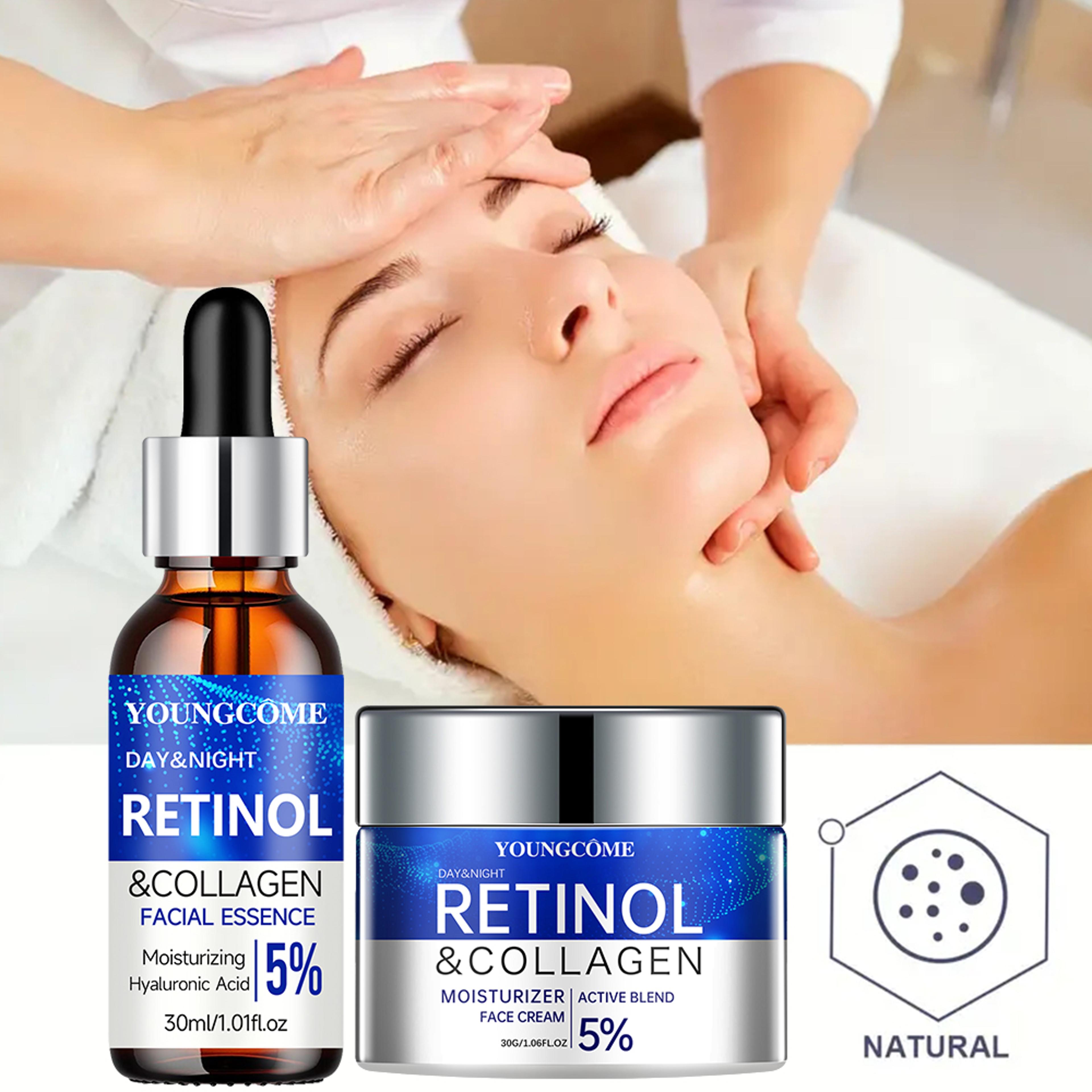 Retinol Cream Serum Combo Set  Hydrating Moisturizer Skin Repair And Wrinkle Smoothing For Younger  5