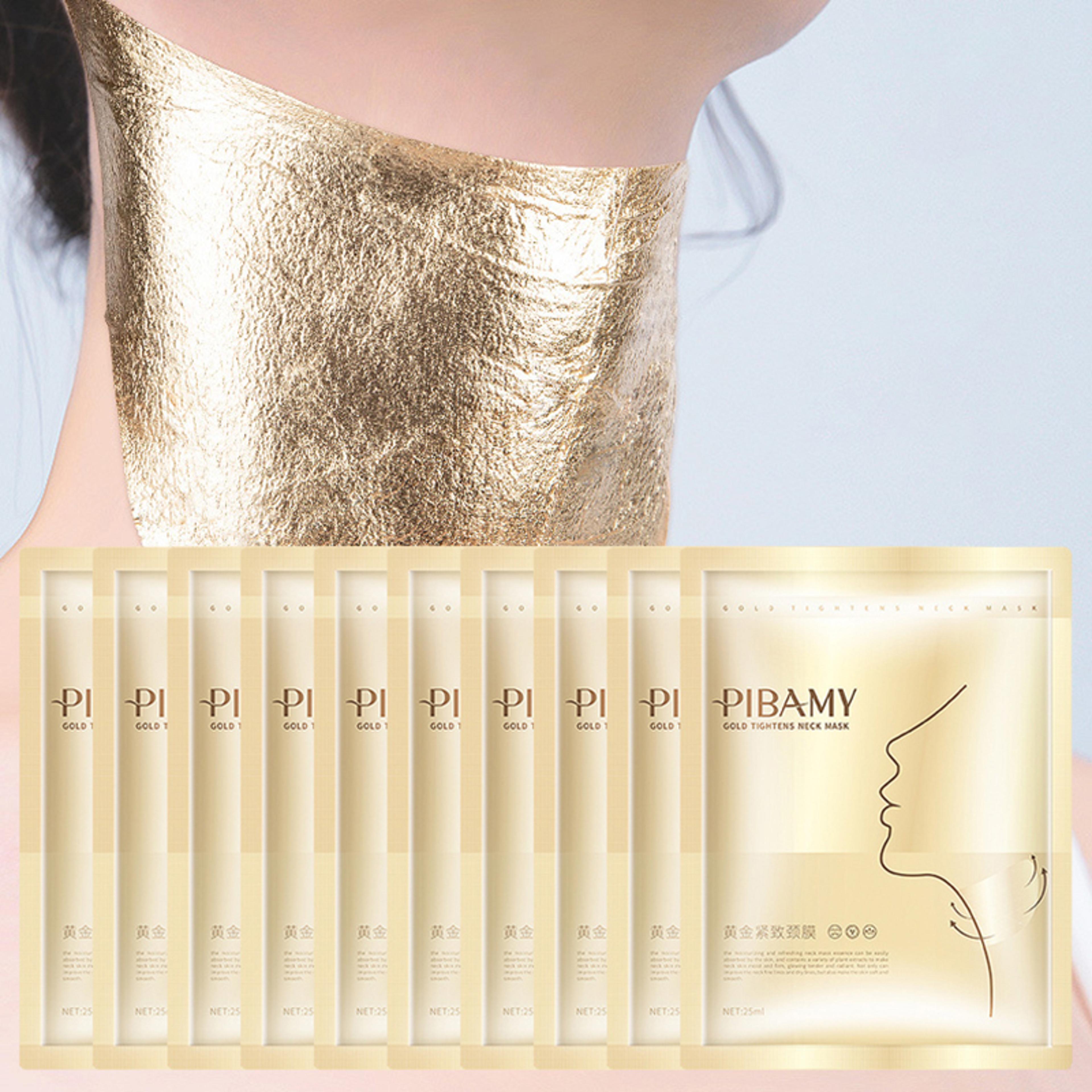 gold firming neck mask  moisturizing & nourishing skin care for a youthful glow piece set