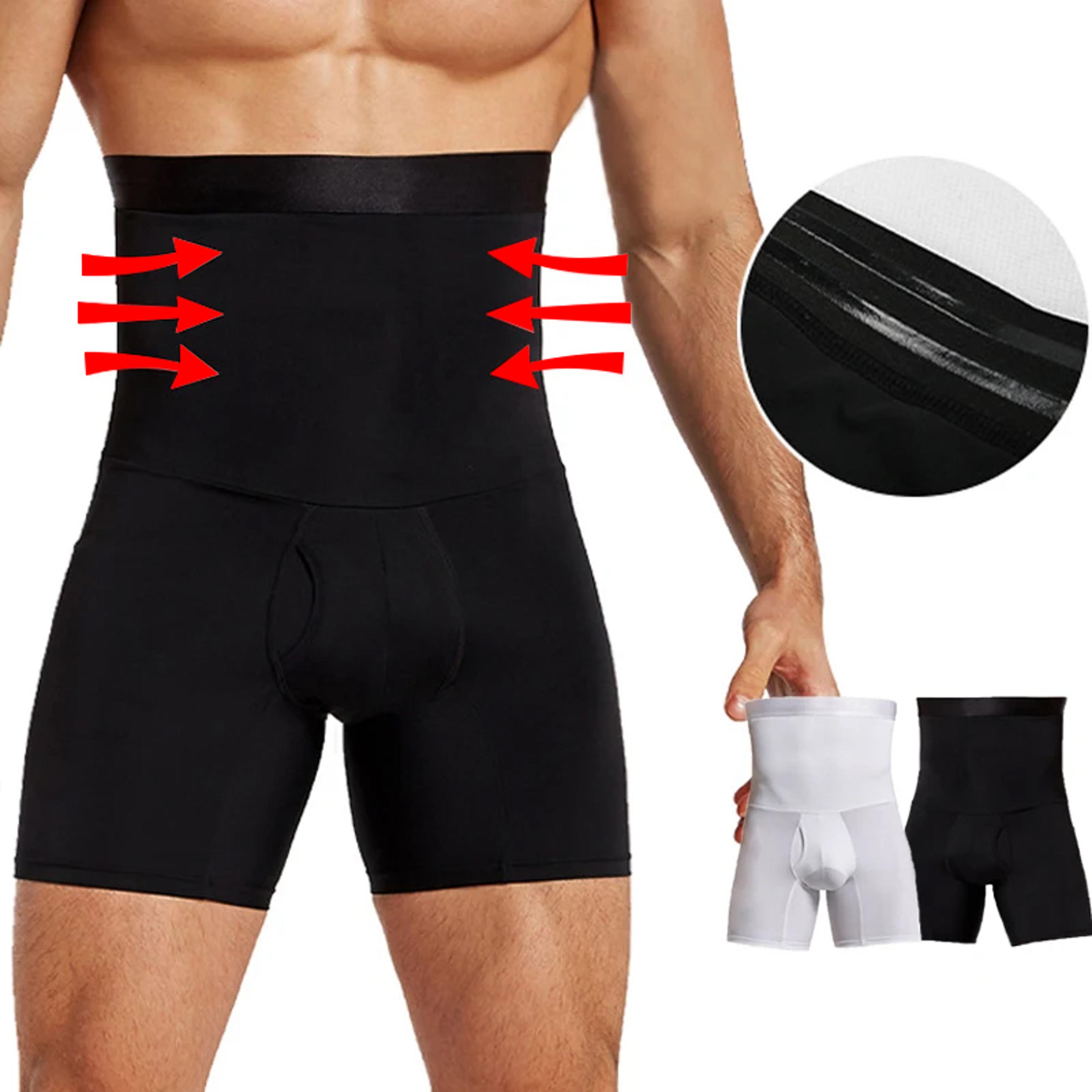 men high waist compression tummy control shorts - slimming body shaper boxer