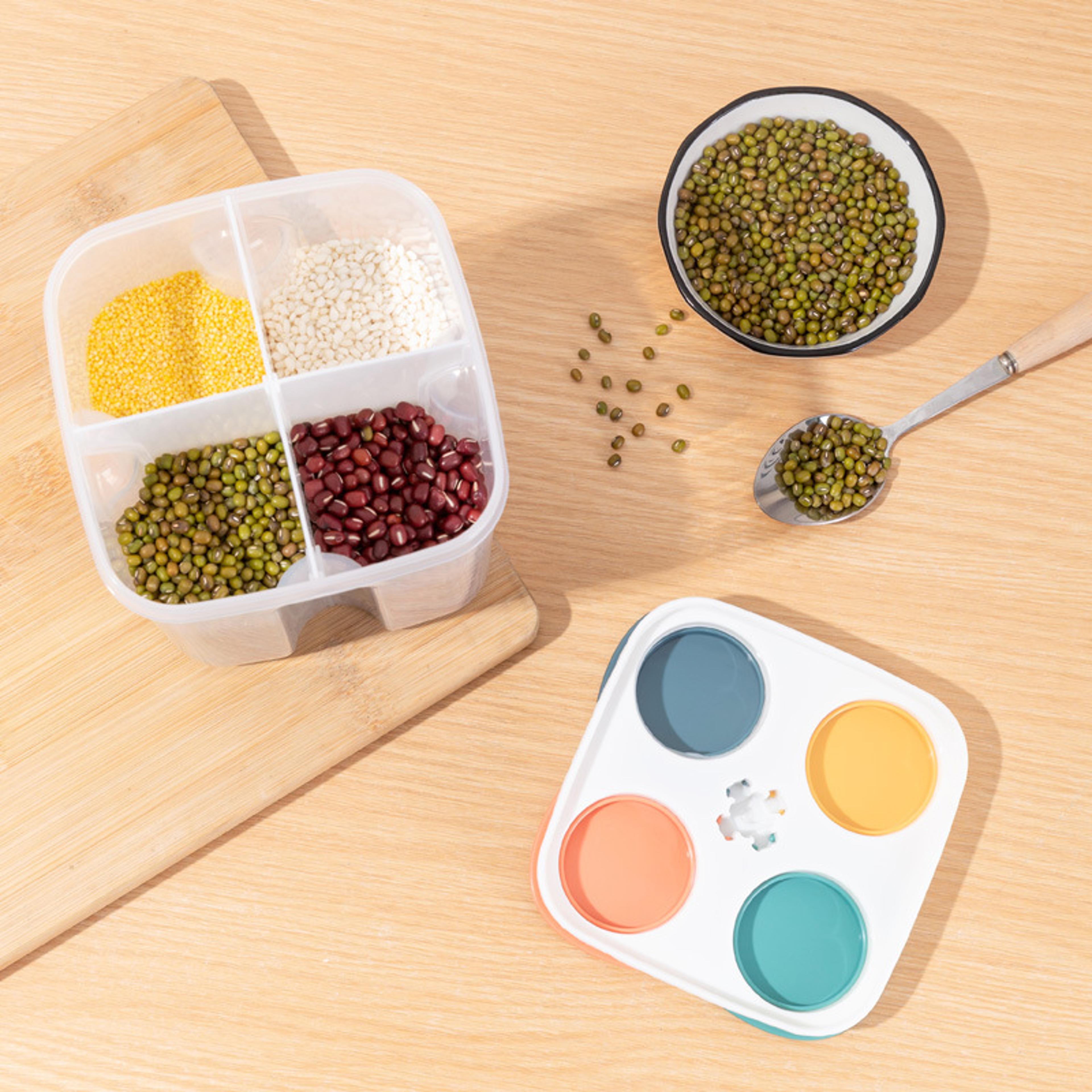 MoistureProof Kitchen Storage Box With  Grids  Food Container For Grains  Cereal 2