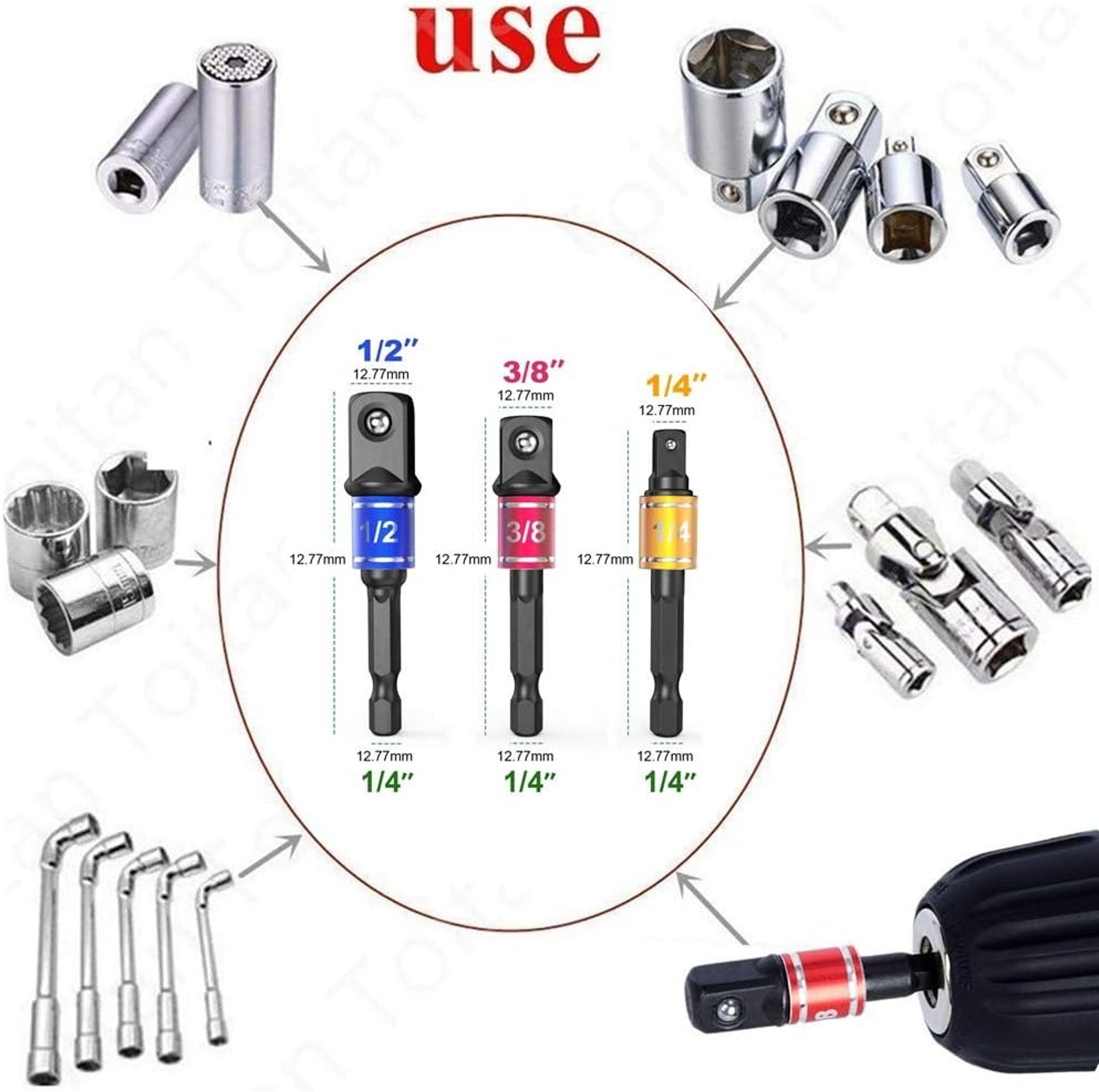 Degree Angle Drill Adapter Impact Grade Right Angle Drill Attachment Driver Extension Tool 4