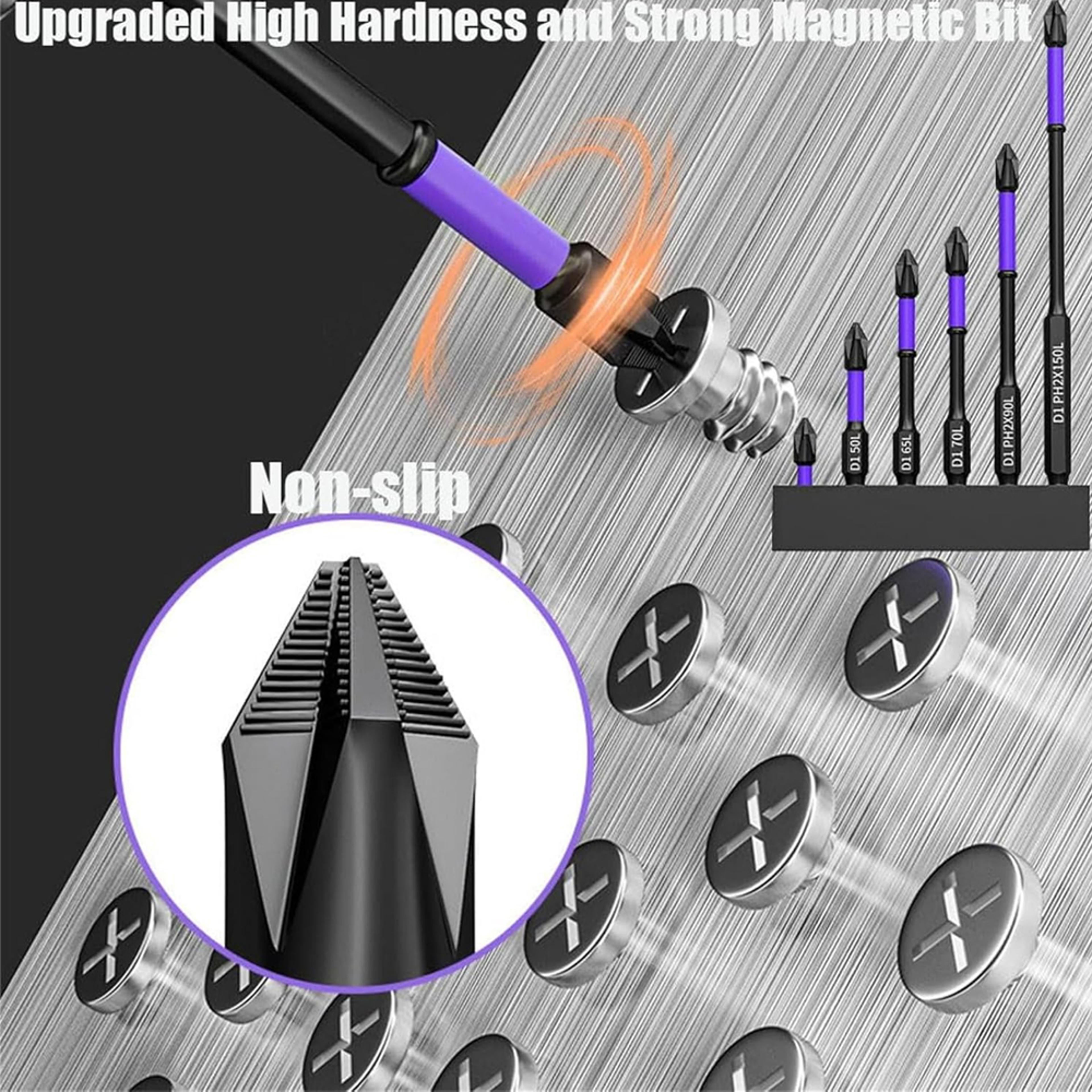 Magnetic Screwdriver Bits  NonSlip Shockproof Phillips Impact Bits With Hex Shank Alloy Steel For P 1