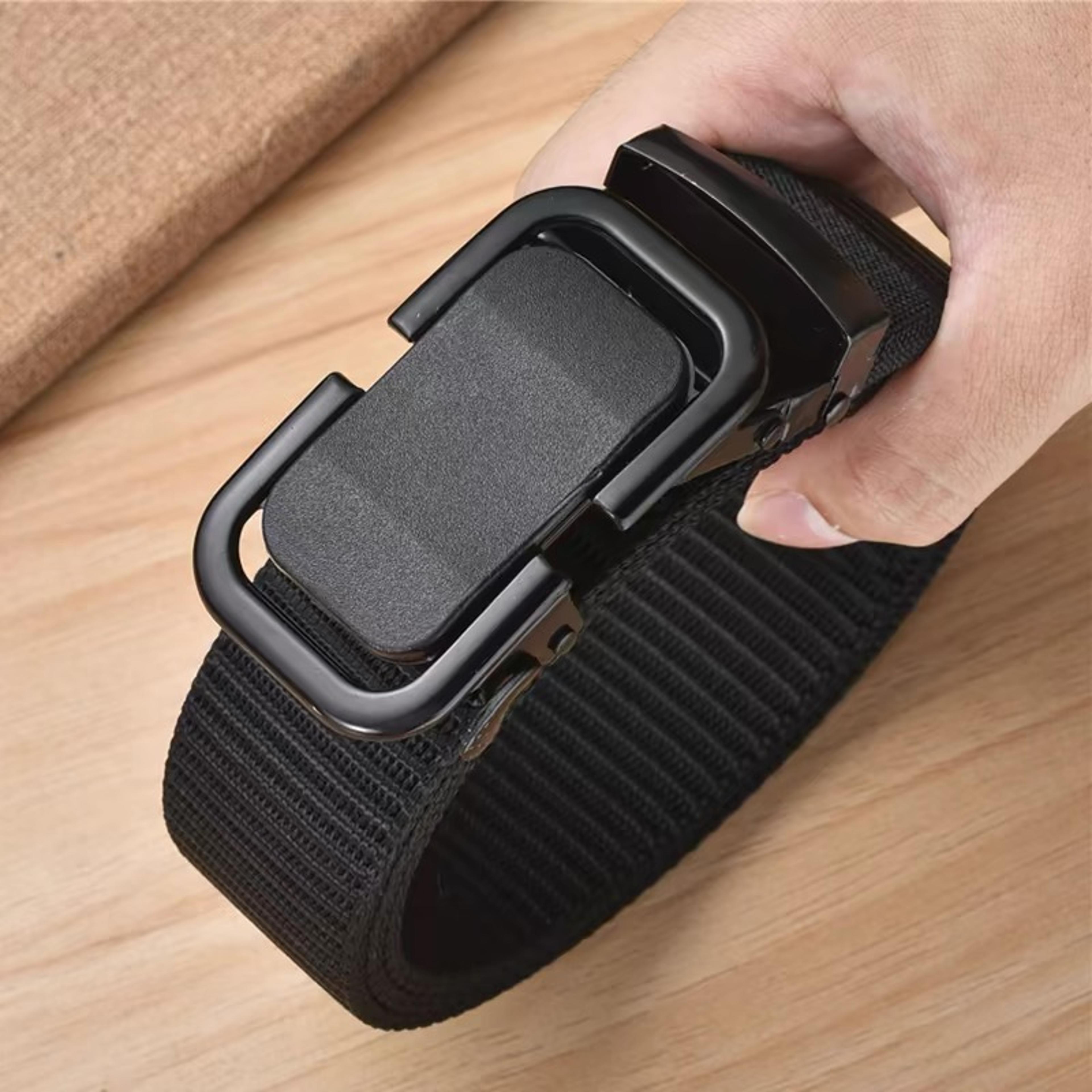 Durable Men Nylon Webbing Belt With Automatic Metal Buckle For Outdoor Work  Everyday Wear 3