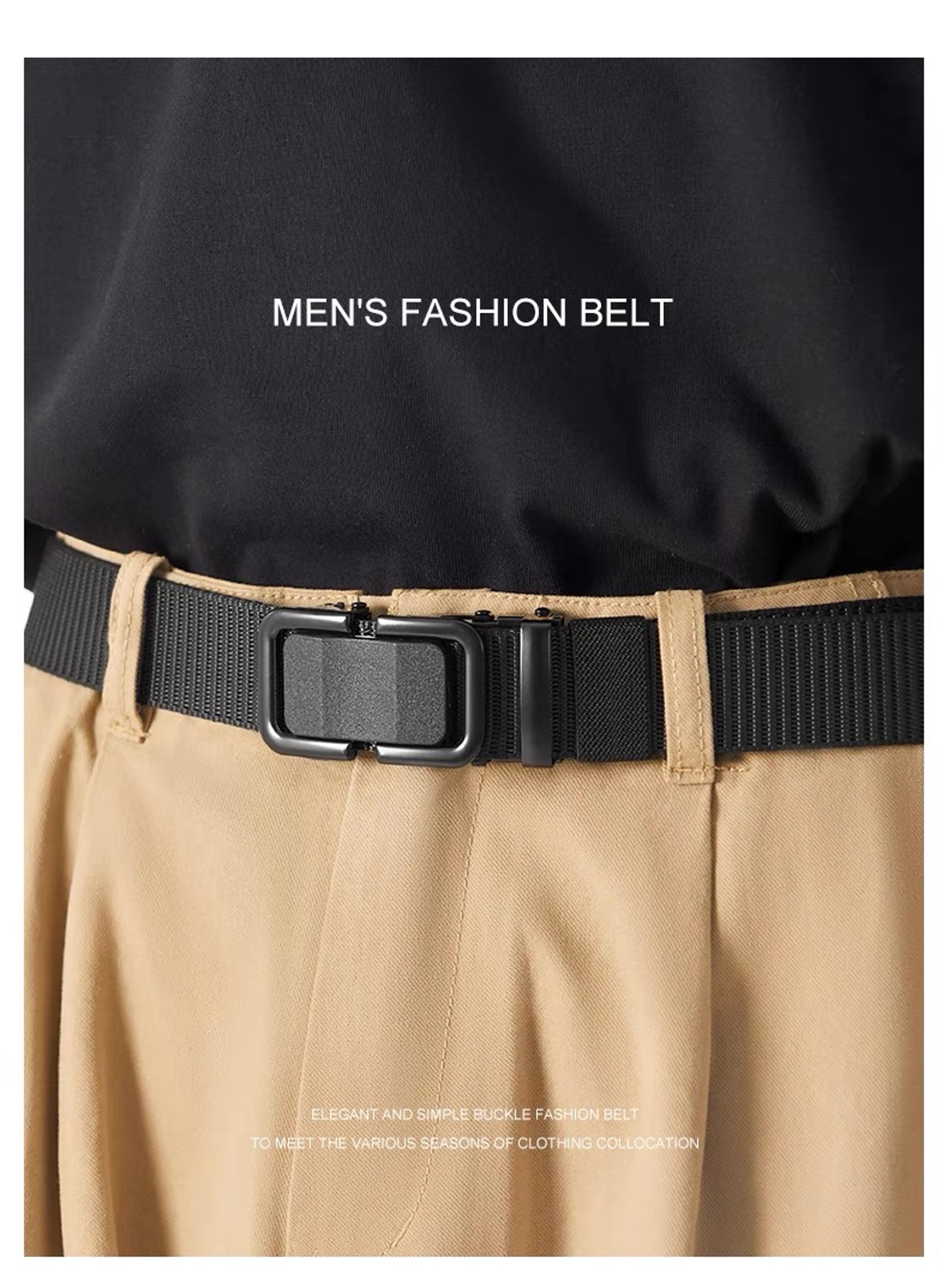Durable Men Nylon Webbing Belt With Automatic Metal Buckle For Outdoor Work  Everyday Wear 4