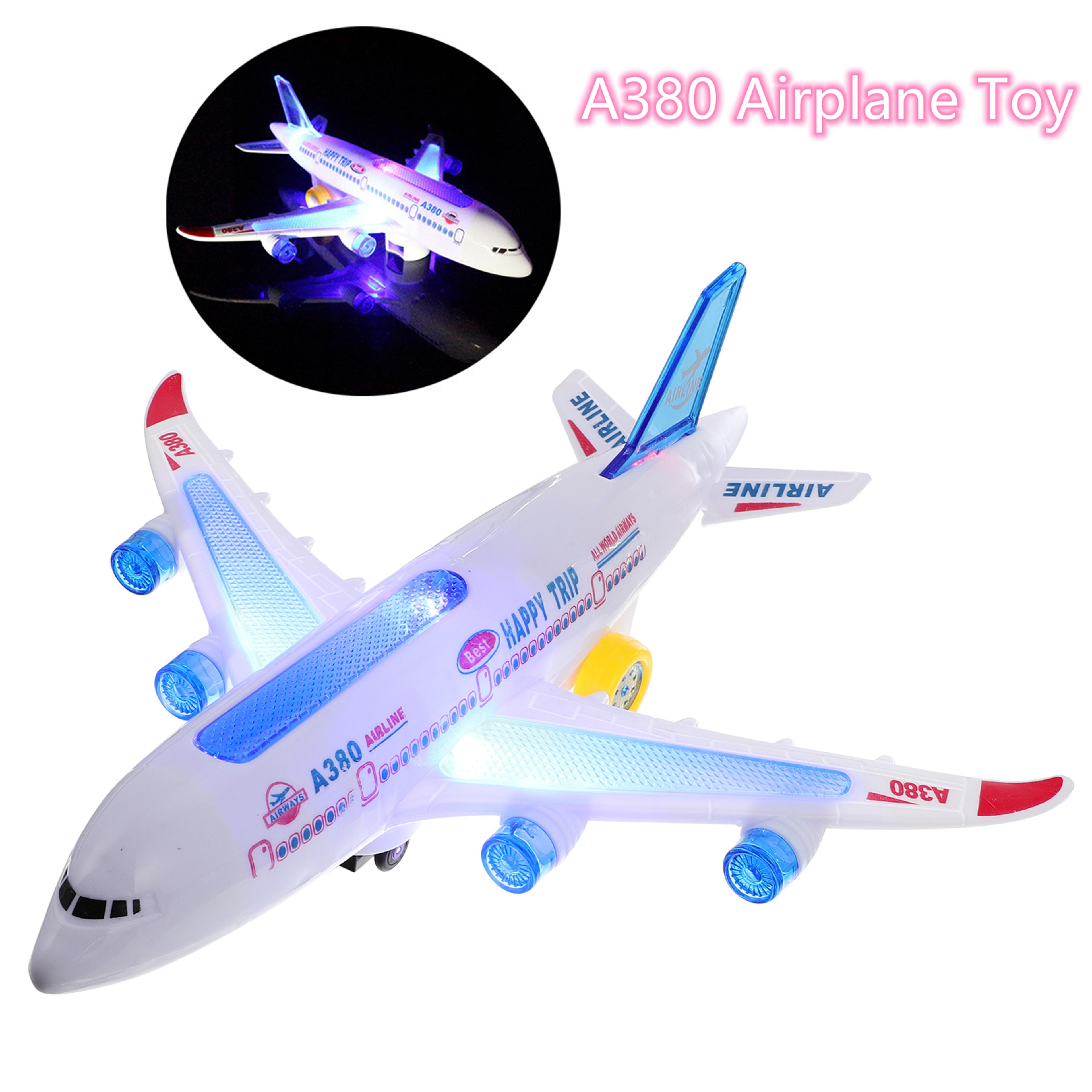 electronic aeroplane toy with music autopilot flash sound aircraft educational toy gift for kids