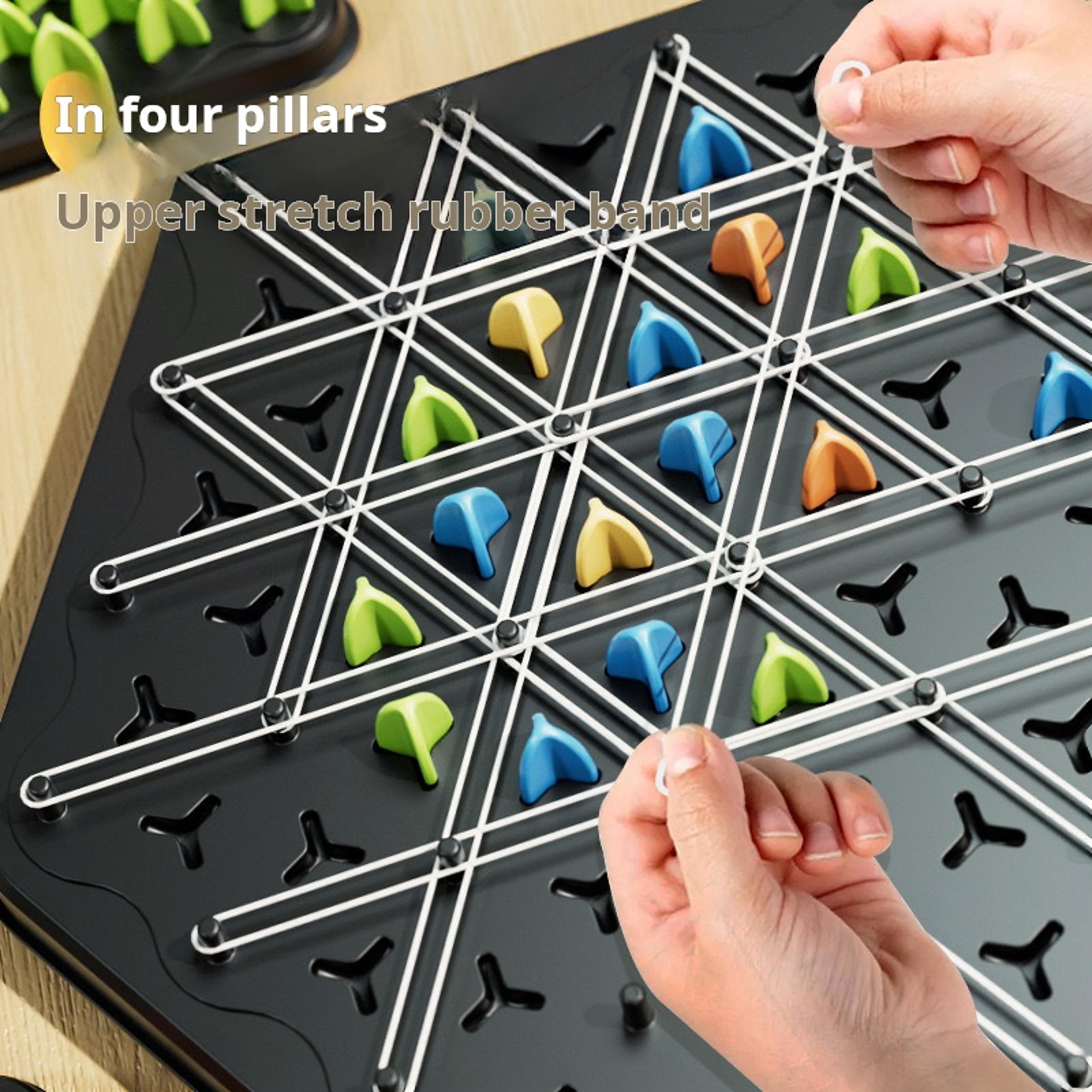 Triggle Triangle Strategy Board Game  Chain Triangle Chess Game With Rubber Bands For Family Game N 1