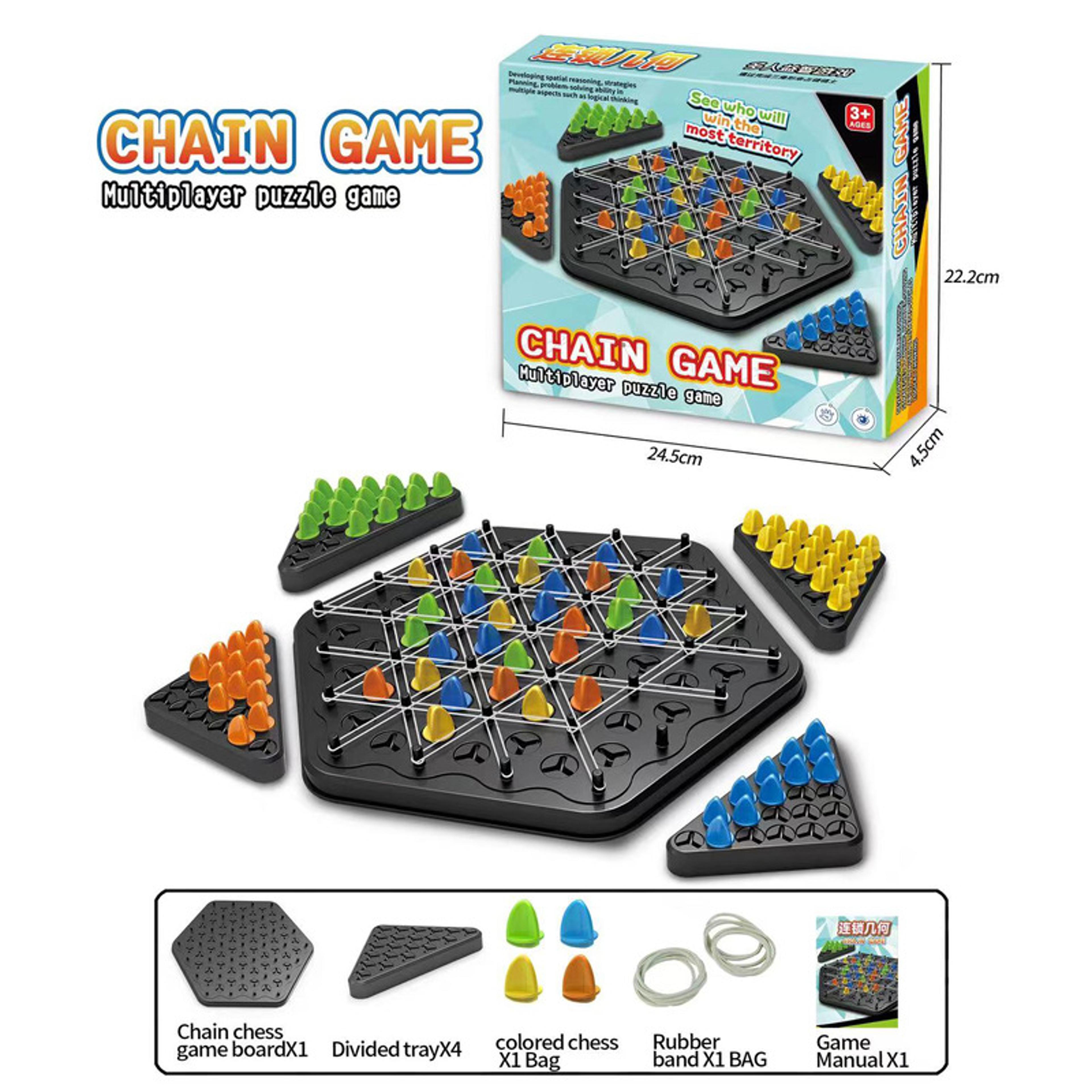 Triggle Triangle Strategy Board Game  Chain Triangle Chess Game With Rubber Bands For Family Game N 5