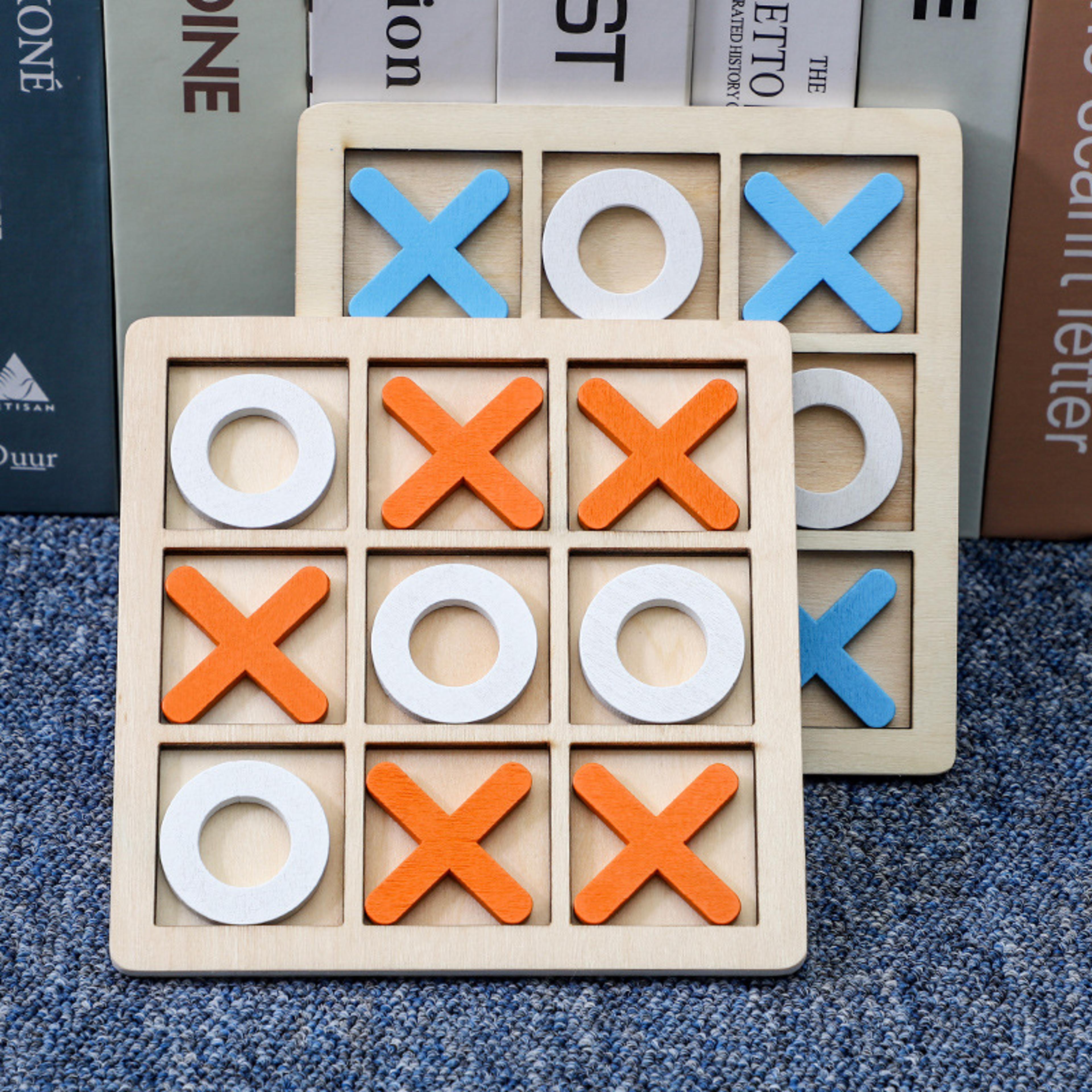 Solid Wooden Tic Tac Toe Game Family Fun  Outdoor Entertainment 0