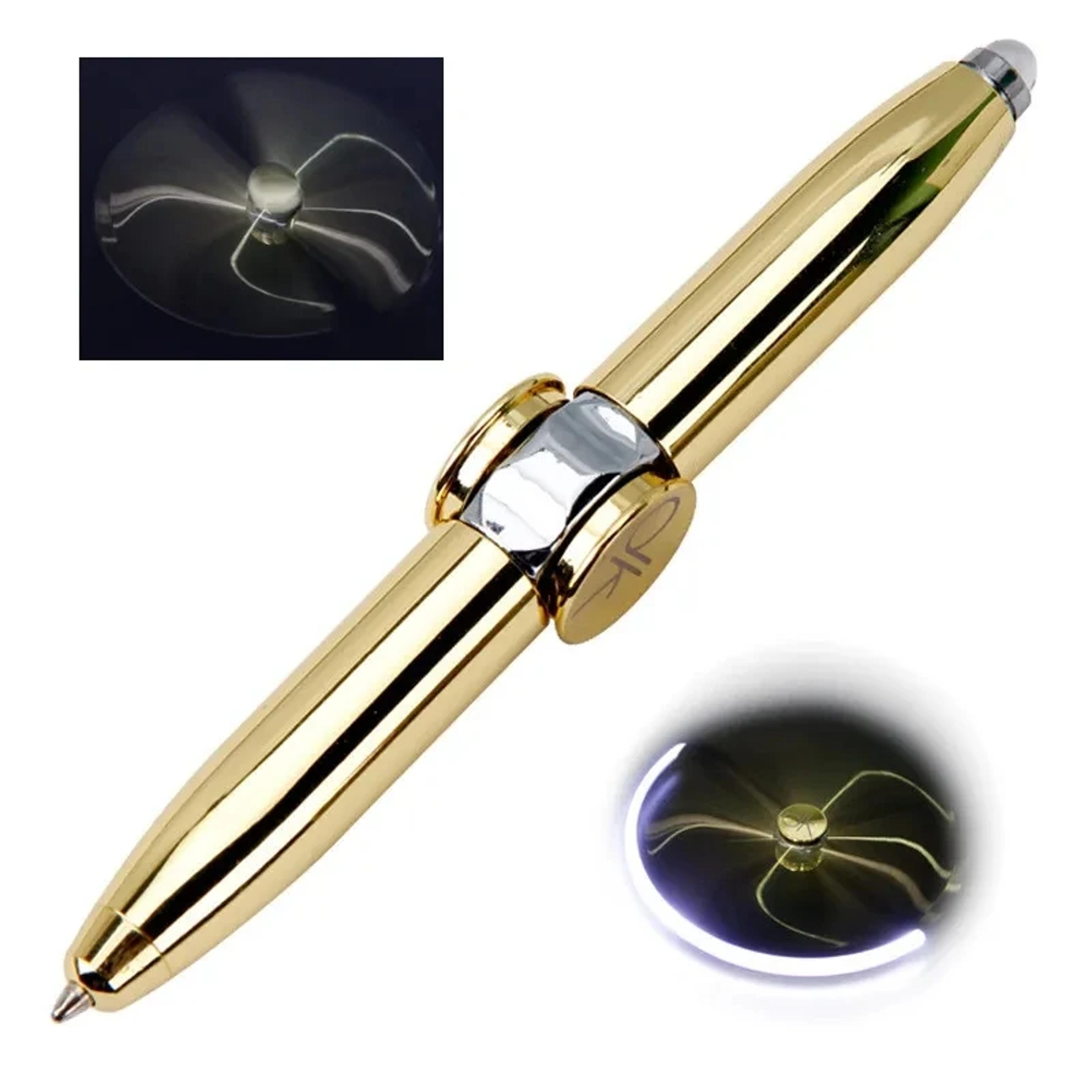 multifunctional led gyro pen spinner fidget stress relief toy & ballpoint pen gift