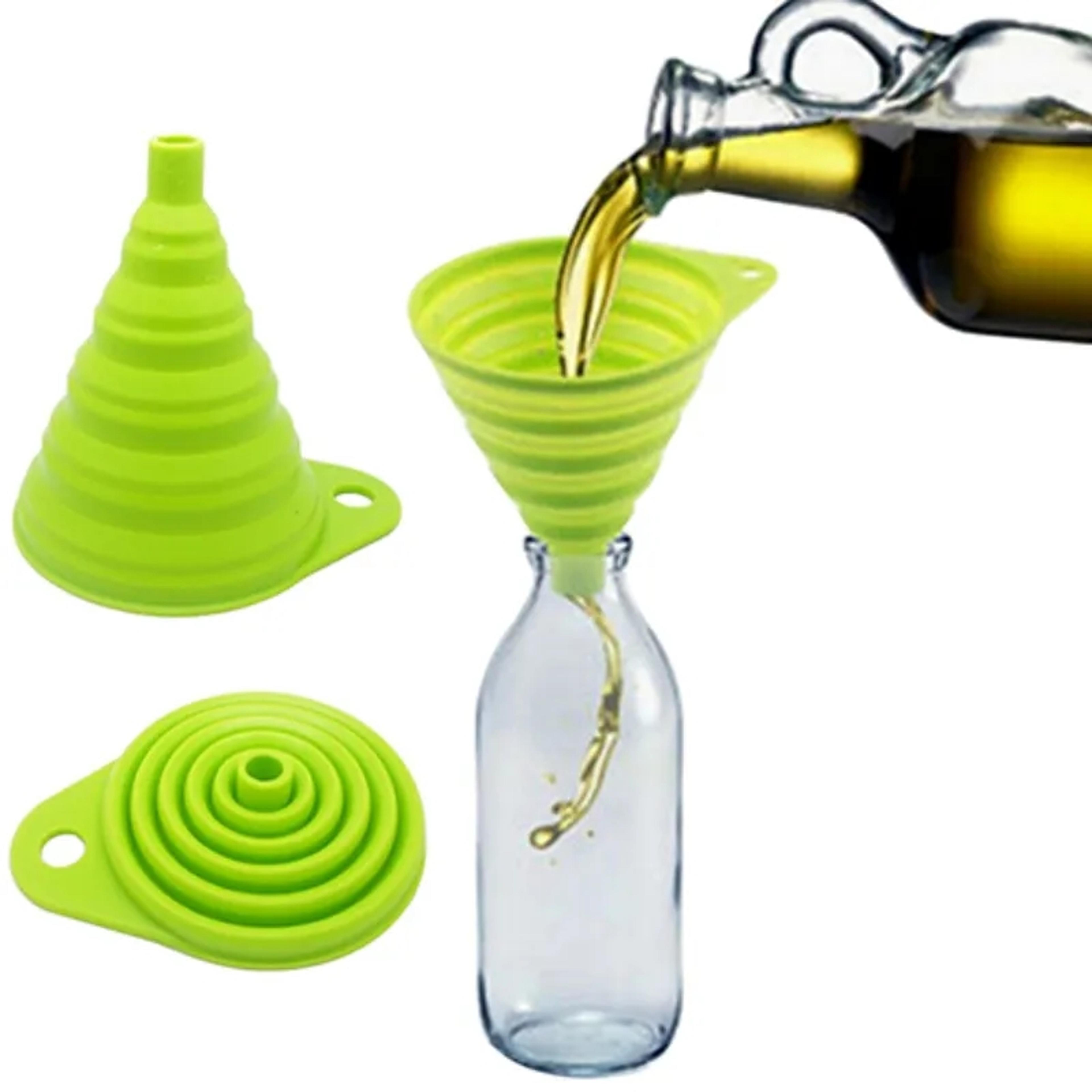 mini foldable silicone funnel for fuel, beer, oil, and kitchen use