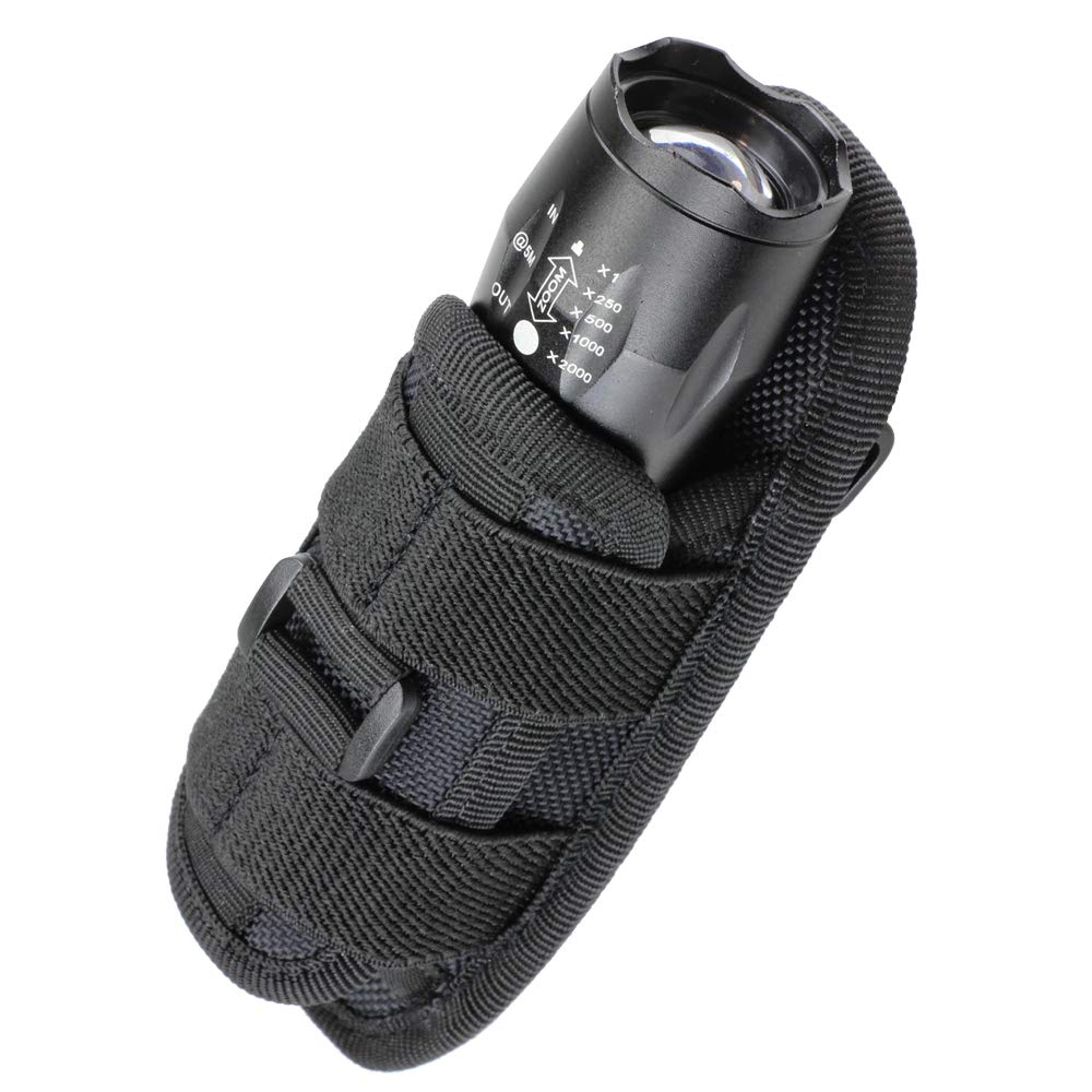 Rotatable Tactical Flashlight Pouch Holster With Carabiner Clip 0