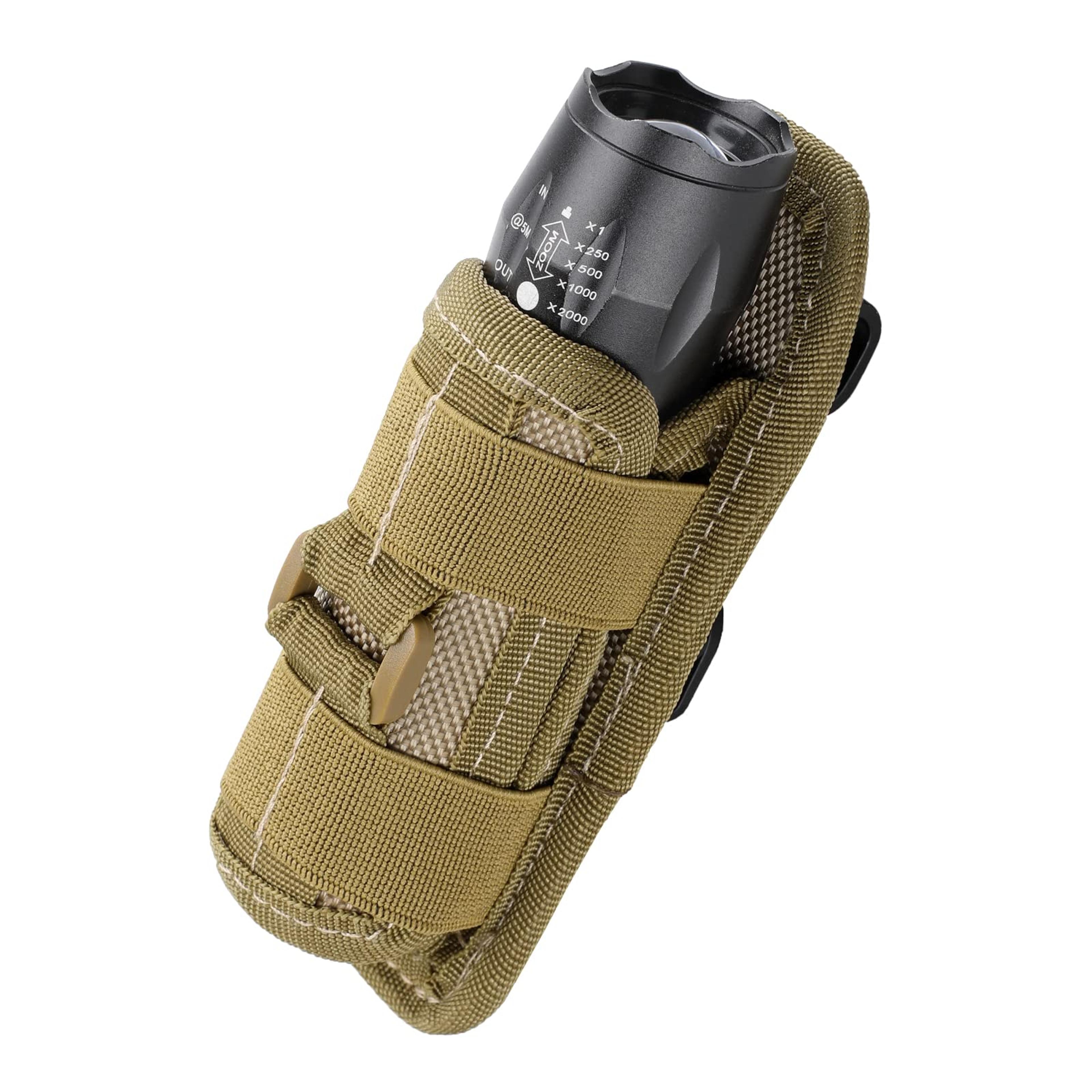 Rotatable Tactical Flashlight Pouch Holster With Carabiner Clip 7