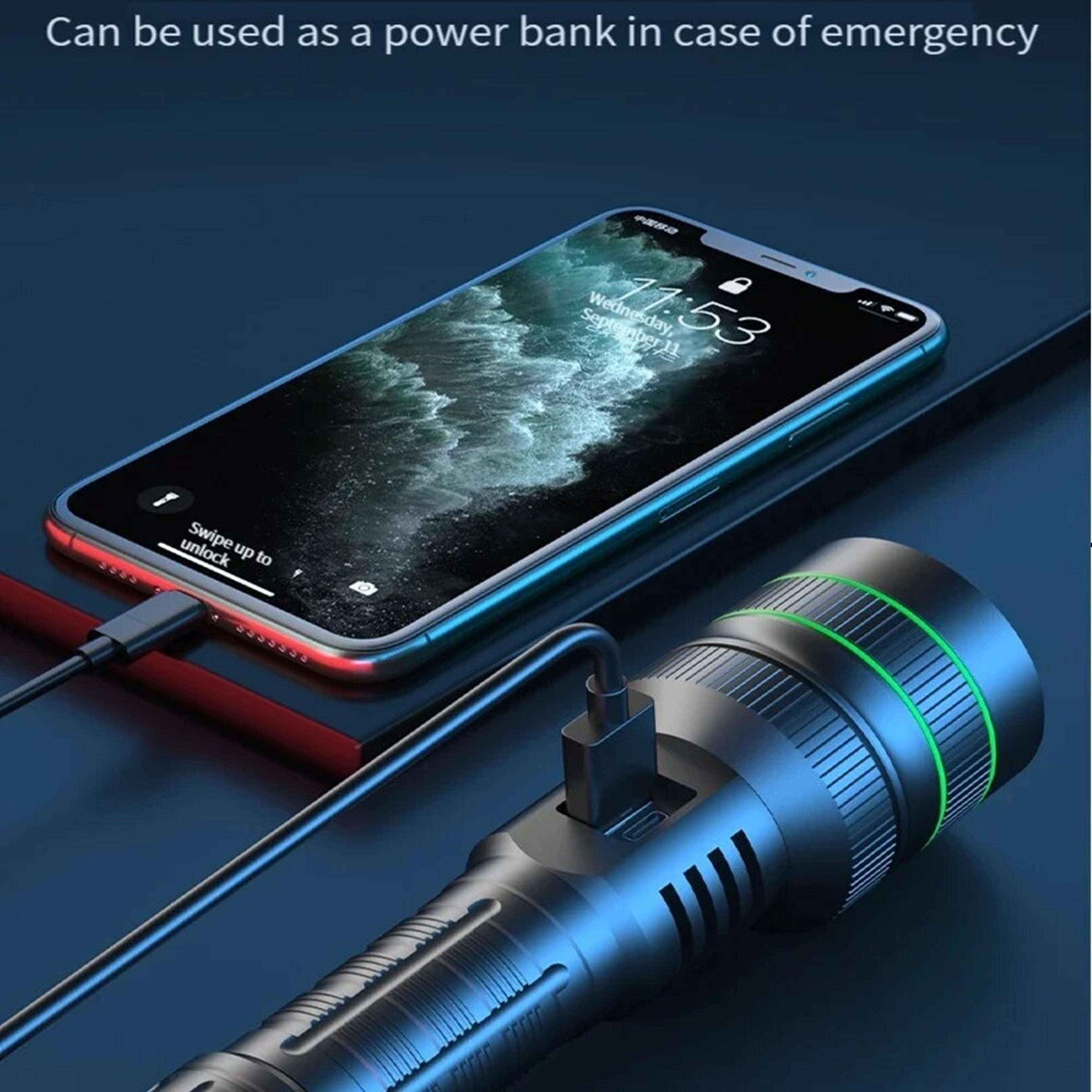 High Power Tactical LED Flashlight With Zoom Built In 26650 Battery  Ideal For Outdoor Adventures 5