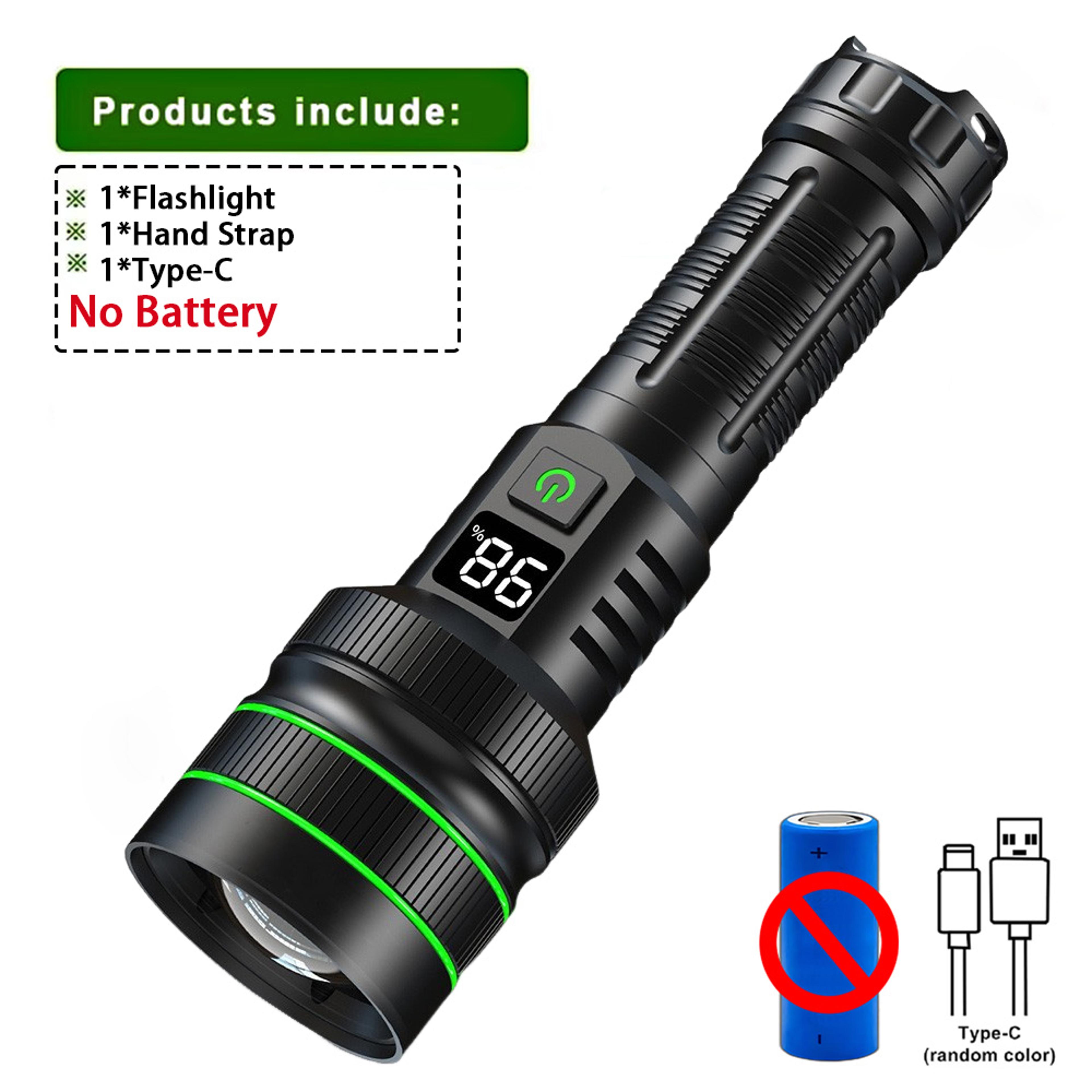 High Power Tactical LED Flashlight With Zoom Built In 26650 Battery  Ideal For Outdoor Adventures 7