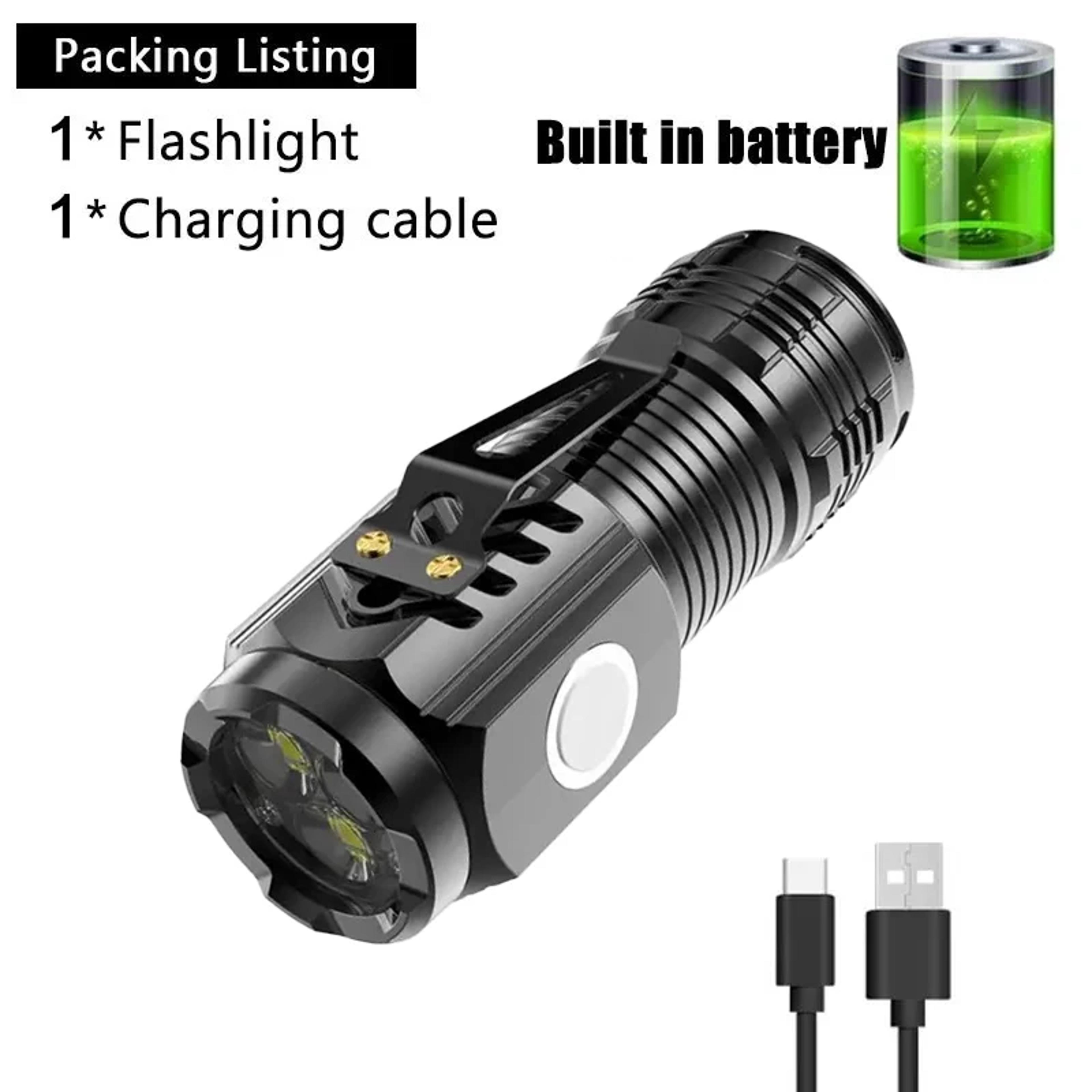 Three Eyes Little Monster LED Flashlight  Super Bright Rechargeable Mini Portable Torch 6